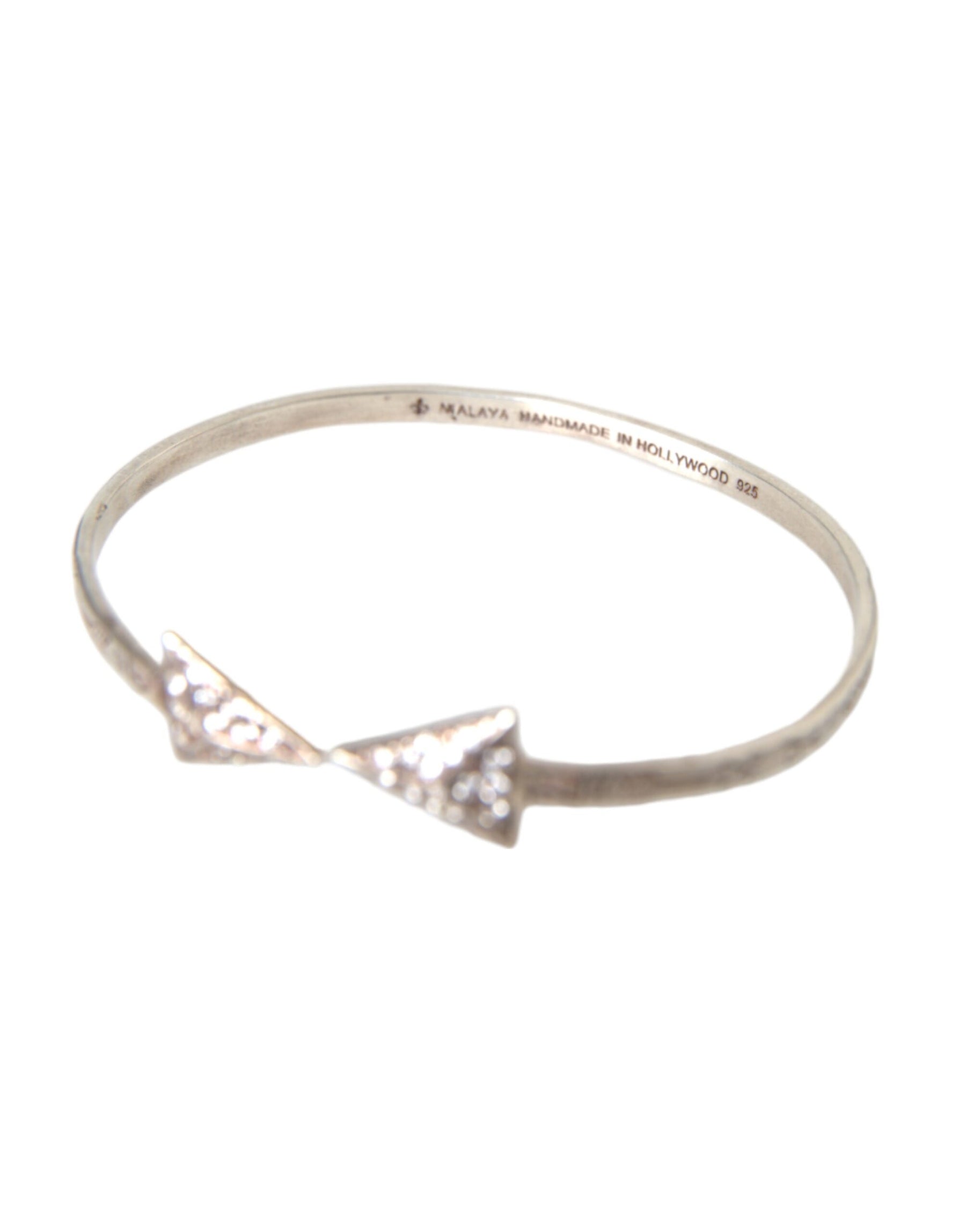 Nialaya Arrow Crystal 925 Silver Bangle Bracelet Women | Regal Royce