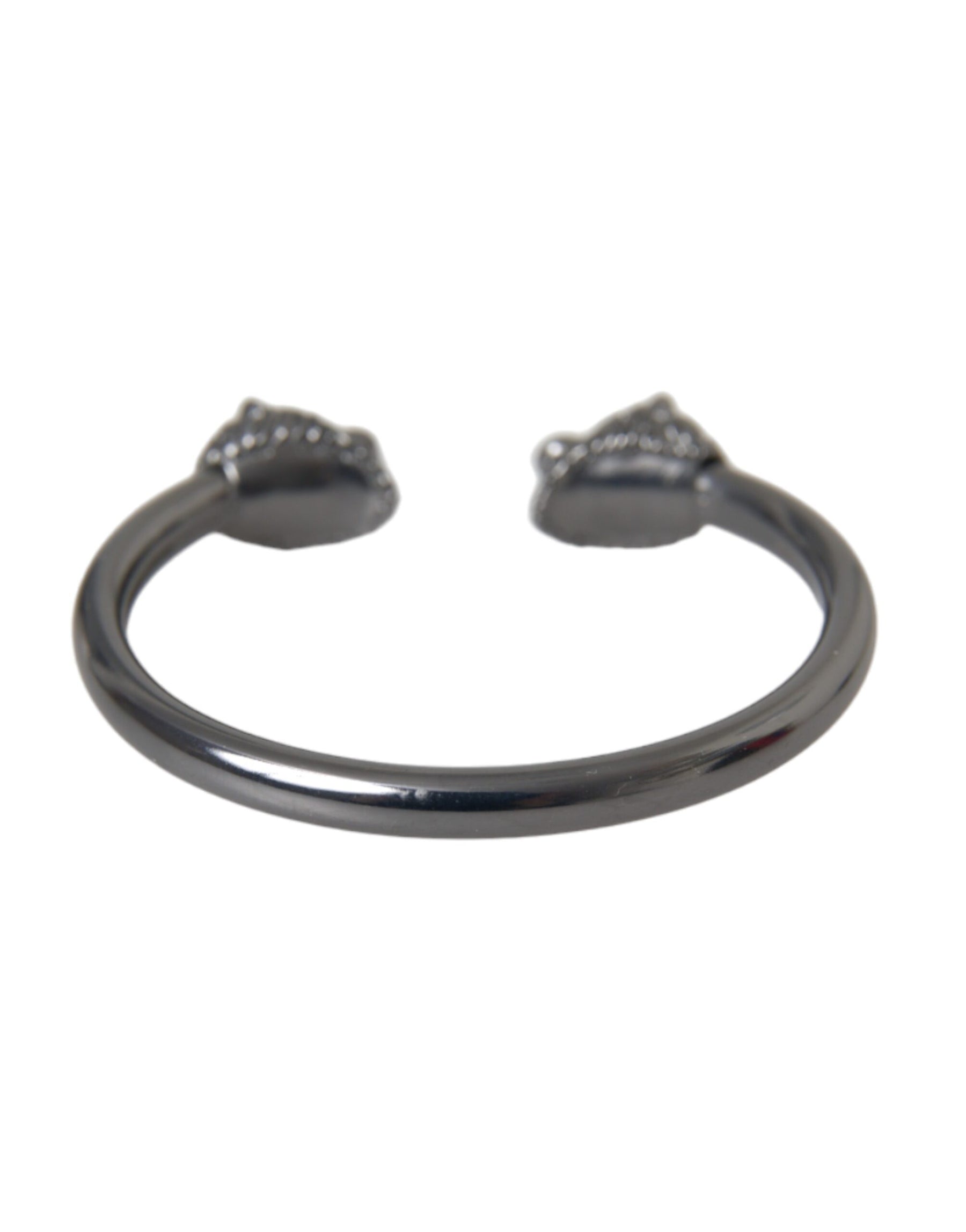 Nialaya Black Rhodium Lion Bangle Bracelet Women | Regal Royce