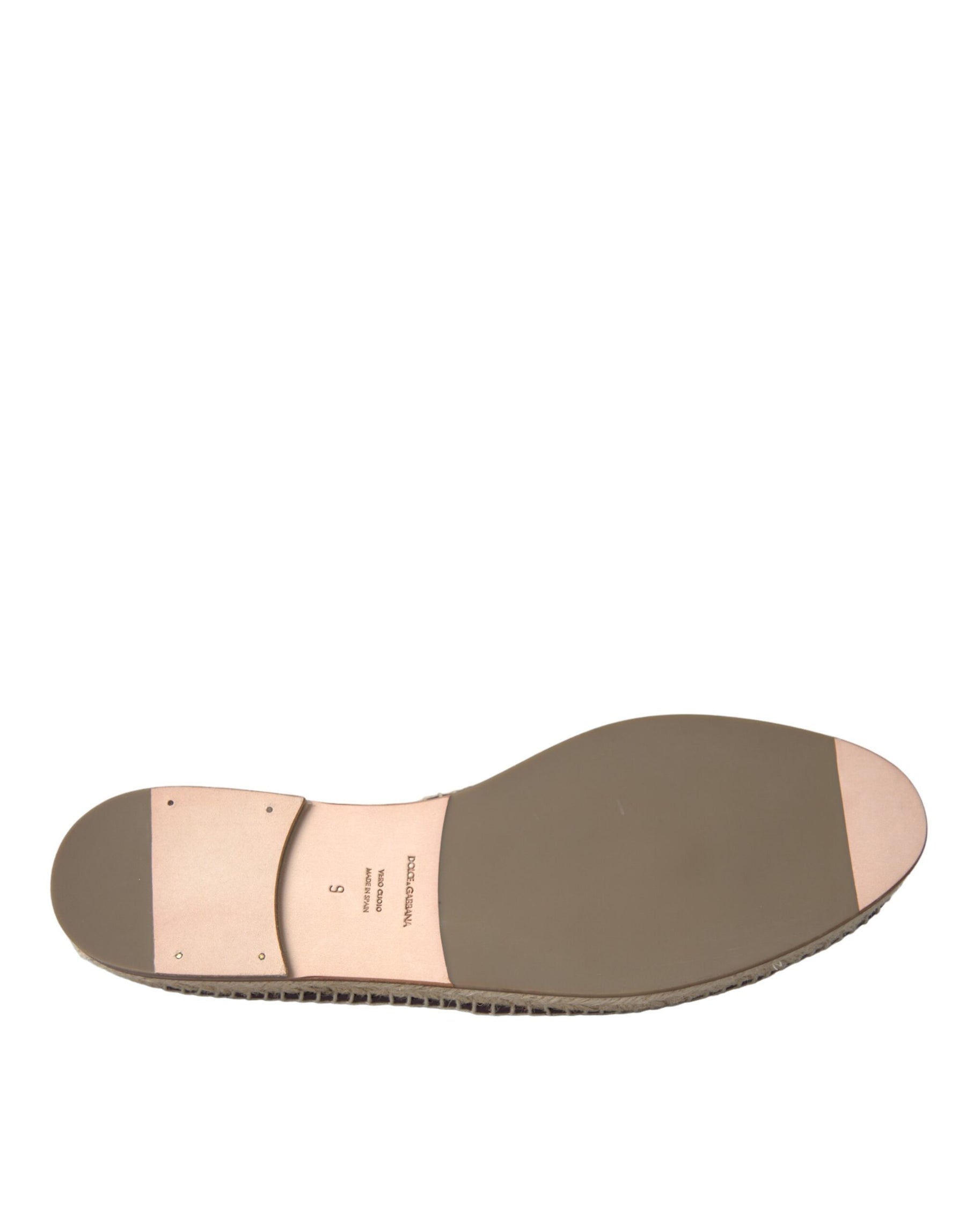 Dolce & Gabbana Brown Buffalo Leather Espadrille Flats Shoes | Regal Royce