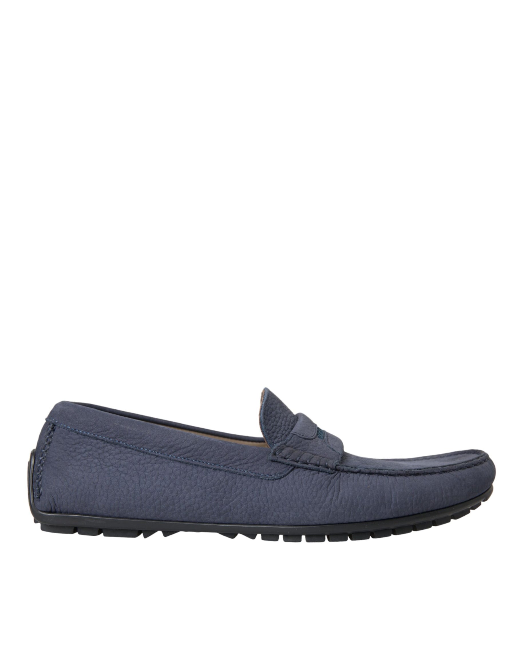 Dolce & Gabbana Blue Calf Leather Slip On Moccasin Shoes | Regal Royce