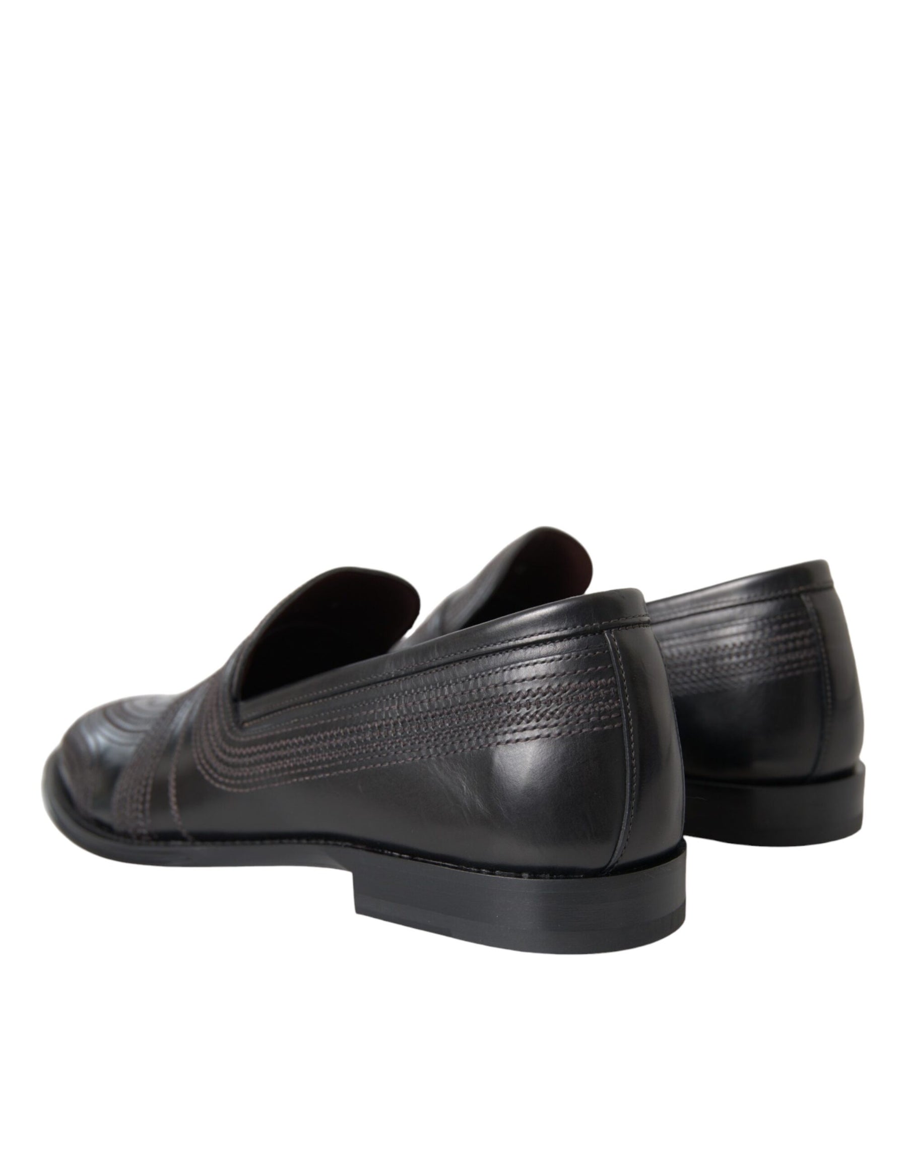Dolce & Gabbana Black Brown Leather Loafer Men Dress Shoes | Regal Royce