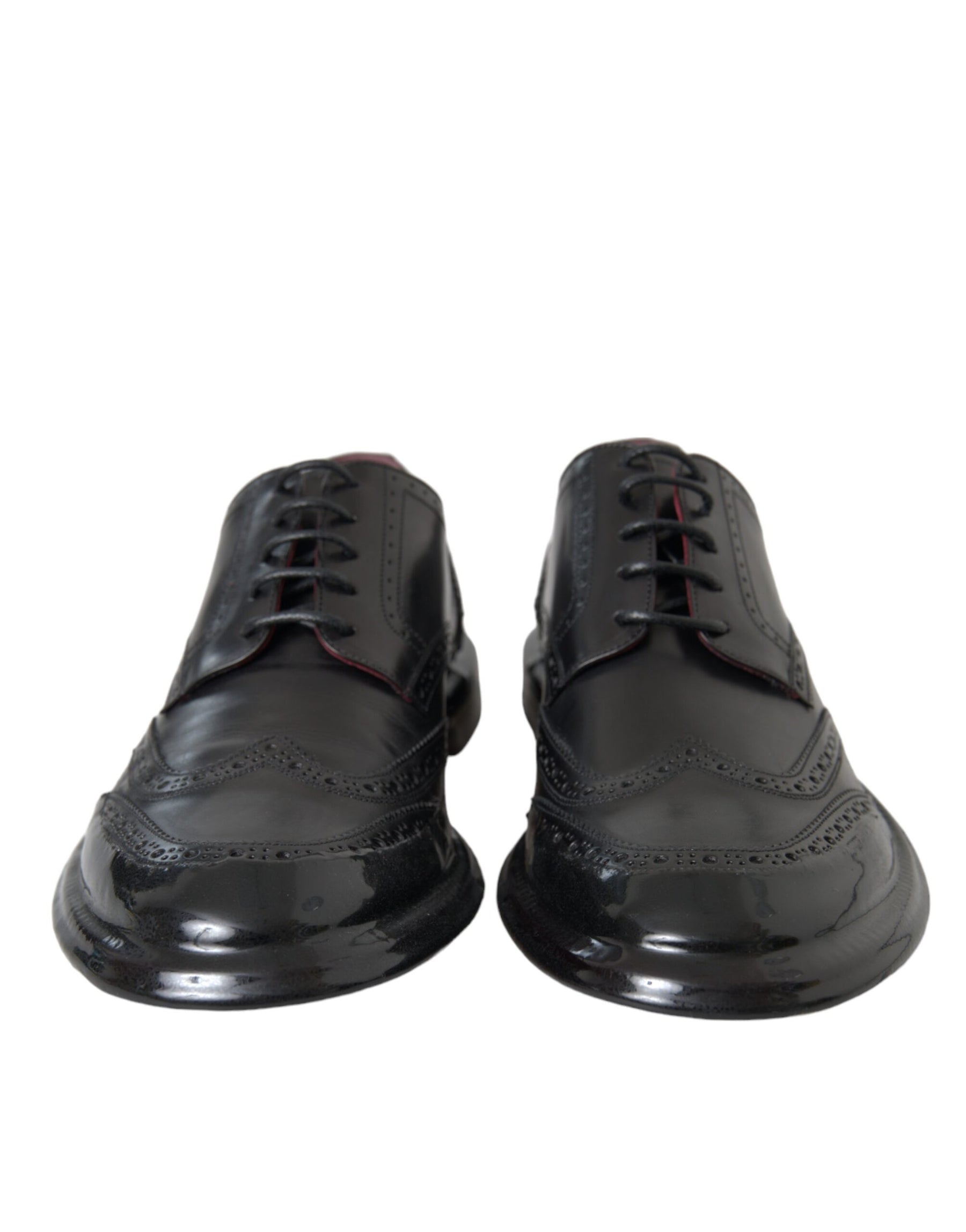 Dolce & Gabbana Black Leather Oxford Wingtip Formal Men Shoes | Regal Royce