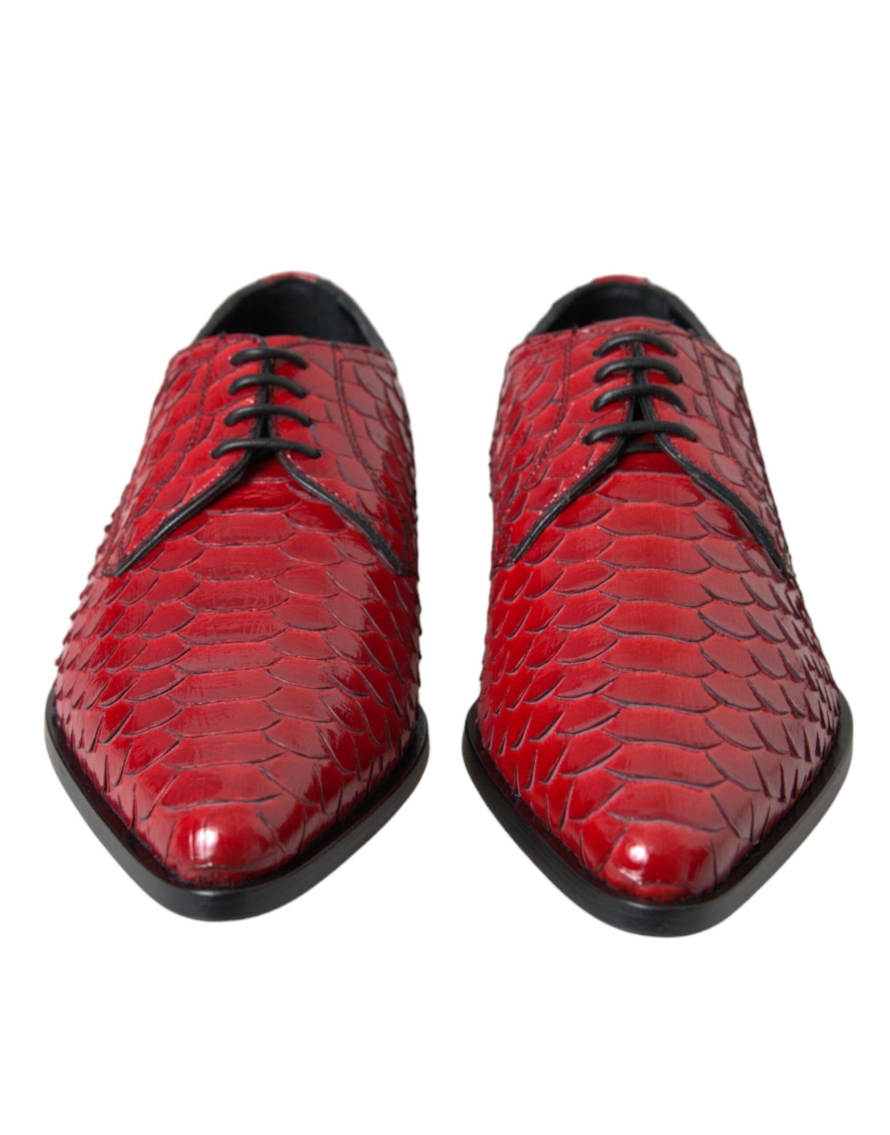 Dolce & Gabbana Red Textured Varnished Derby Men Formal Shoes | Regal Royce