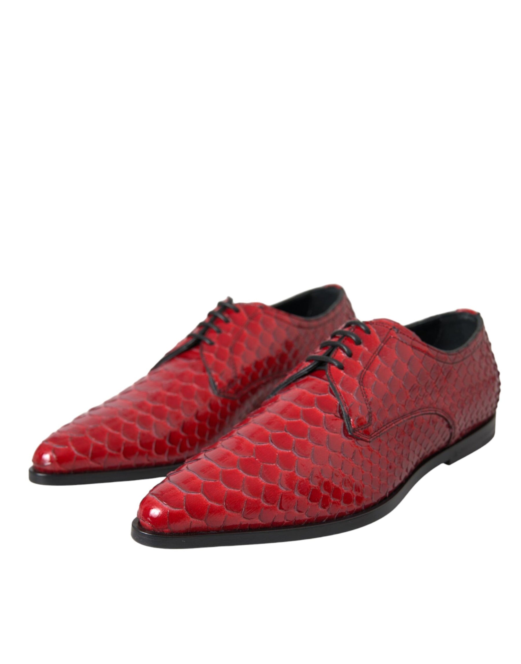 Dolce & Gabbana Red Textured Varnished Derby Men Formal Shoes | Regal Royce