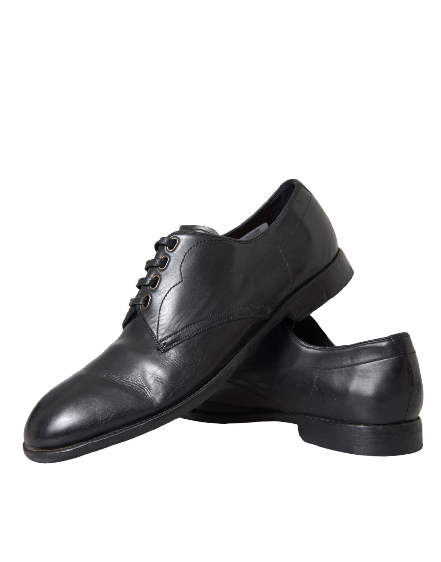 Dolce & Gabbana Black Leather Derby Formal Dress Men Shoes | Regal Royce