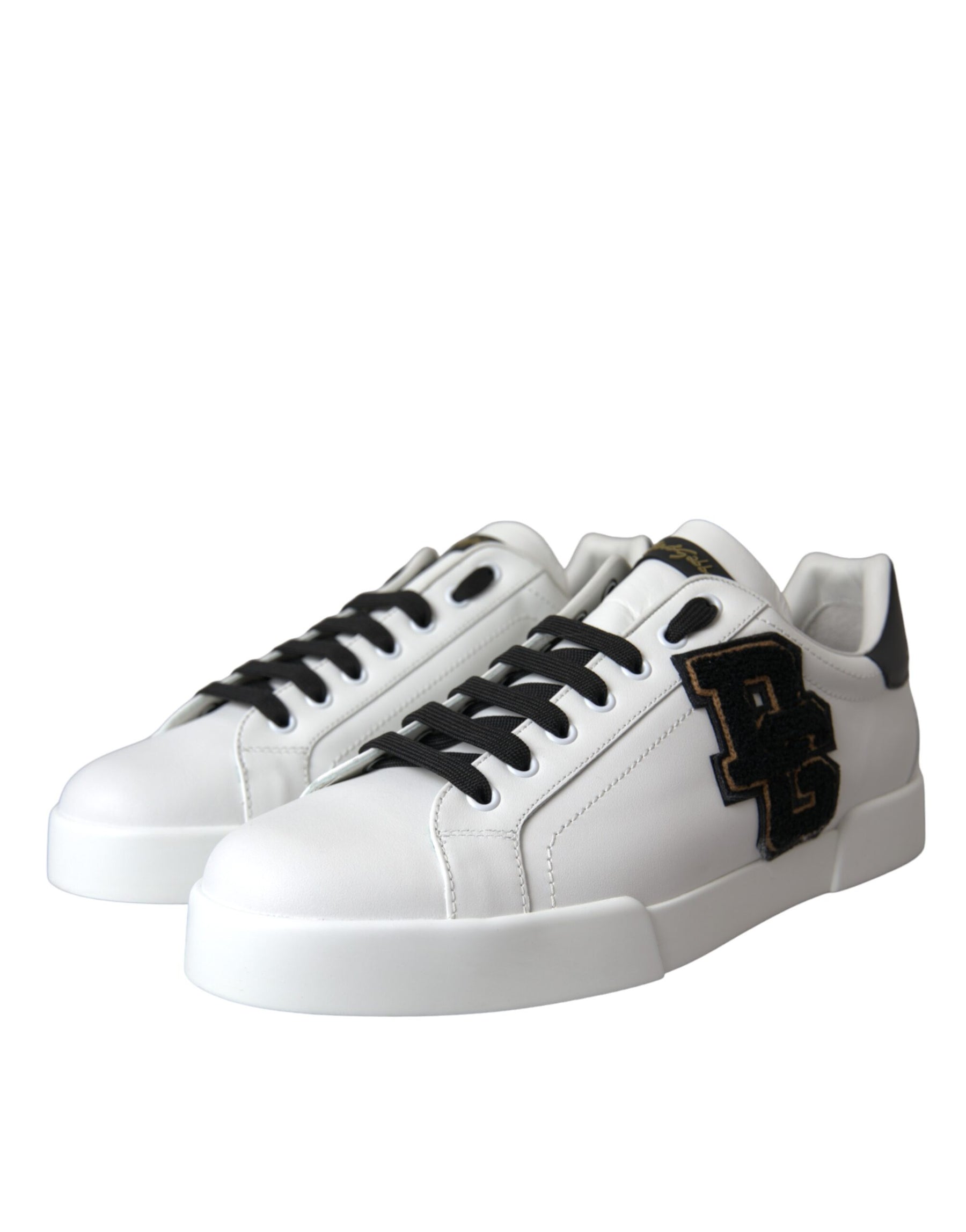 Dolce & Gabbana White Leather DG Logo Casual Low Top Sneakers Shoes | Regal Royce