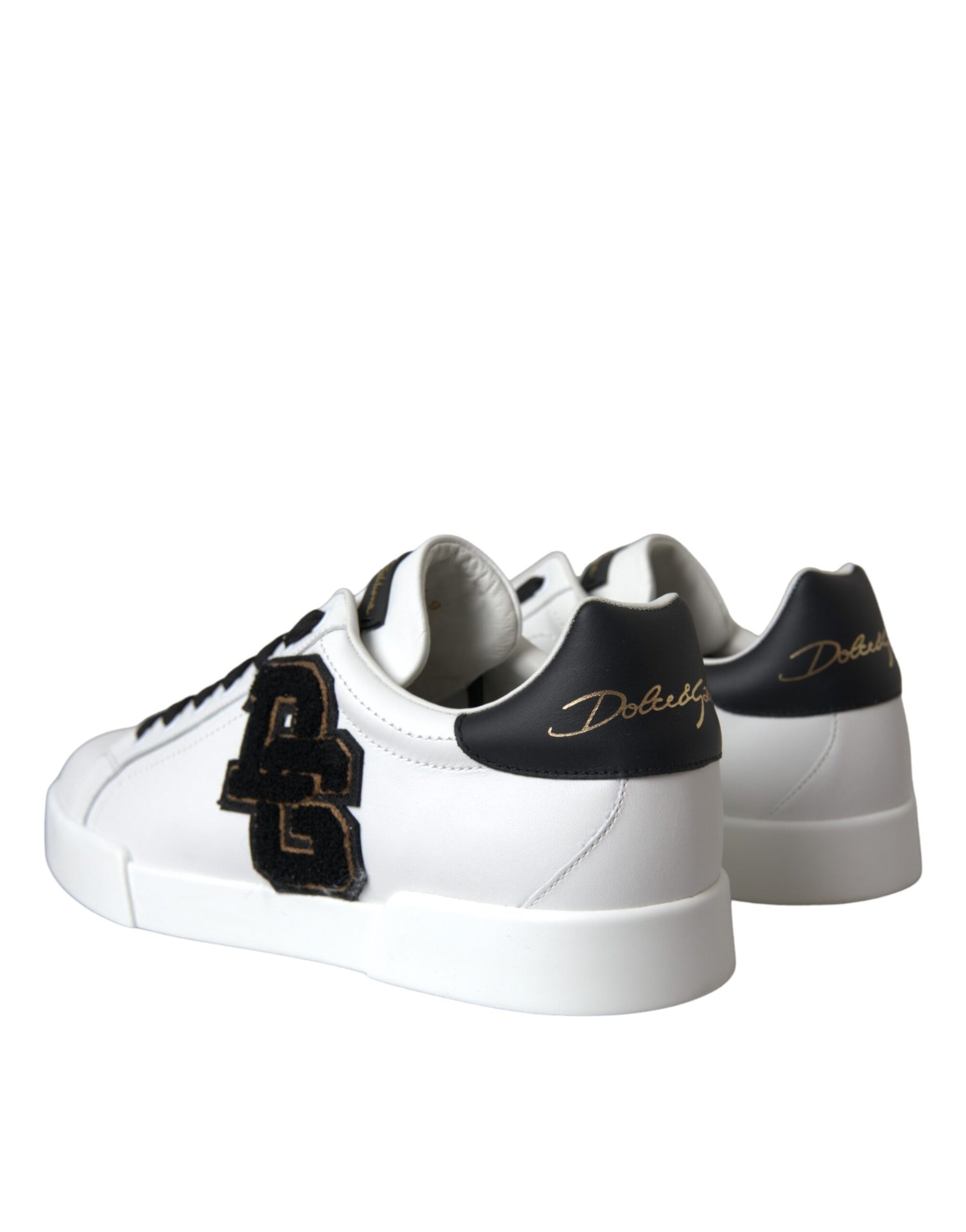 Dolce & Gabbana White Leather DG Logo Casual Low Top Sneakers Shoes | Regal Royce