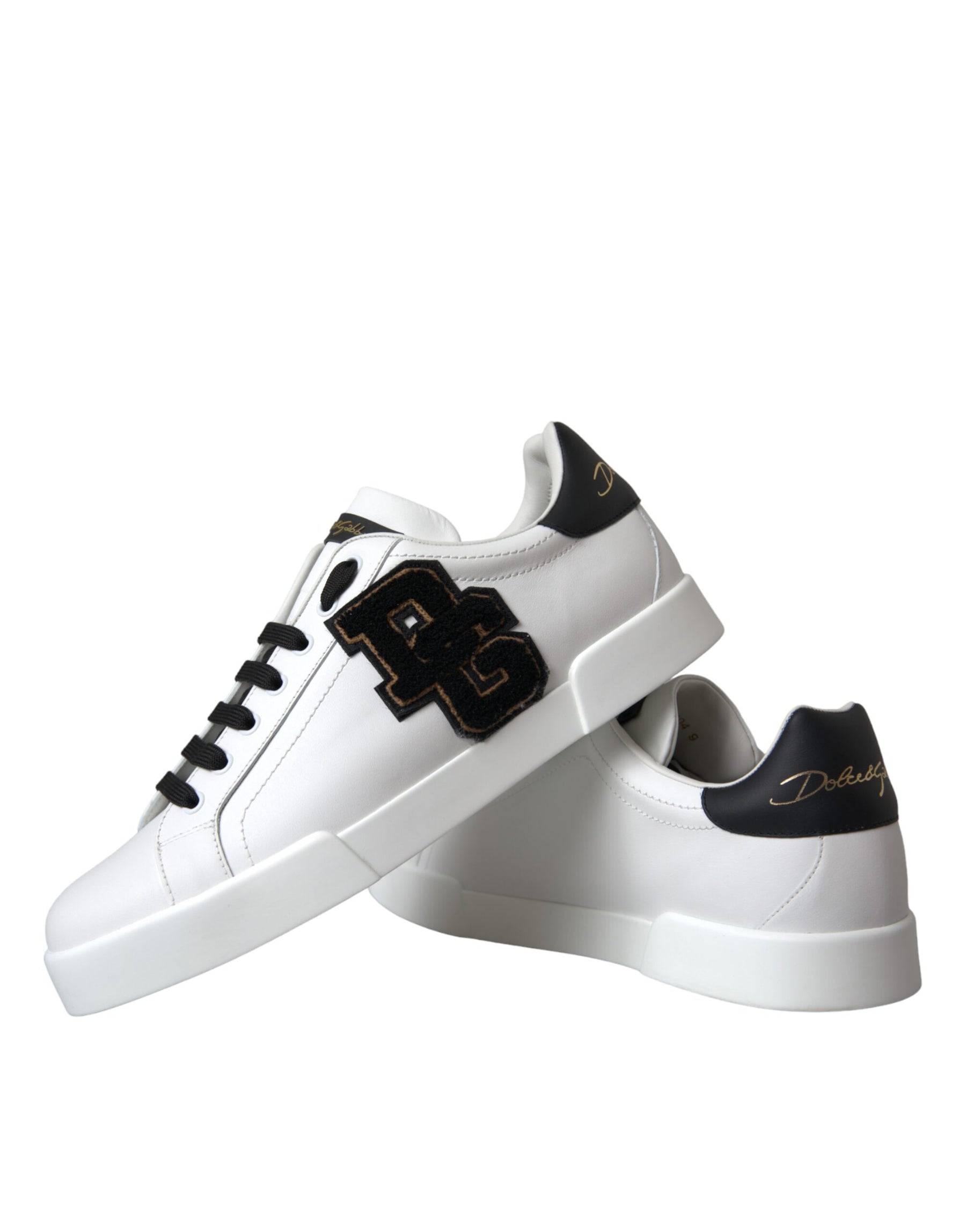 Dolce & Gabbana White Leather DG Logo Casual Low Top Sneakers Shoes | Regal Royce