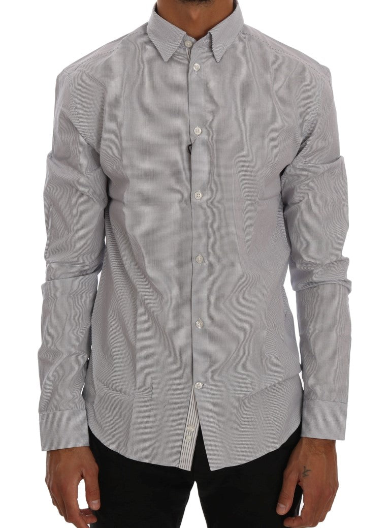 Frankie Morello White Blue Check Casual Cotton Regular Fit Shirt | Regal Royce