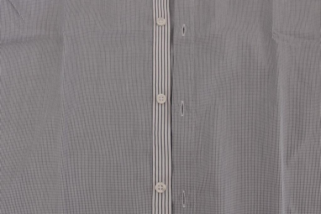 Frankie Morello White Blue Check Casual Cotton Regular Fit Shirt