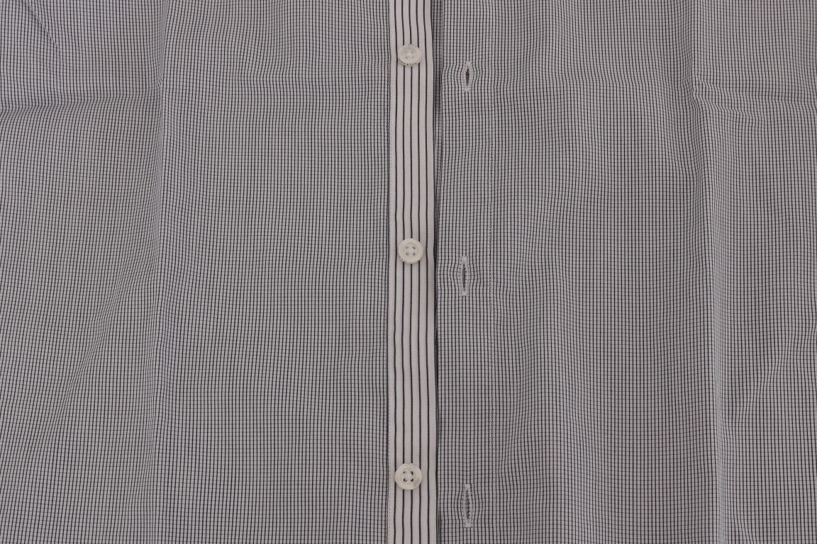 Frankie Morello White Blue Check Casual Cotton Regular Fit Shirt | Regal Royce