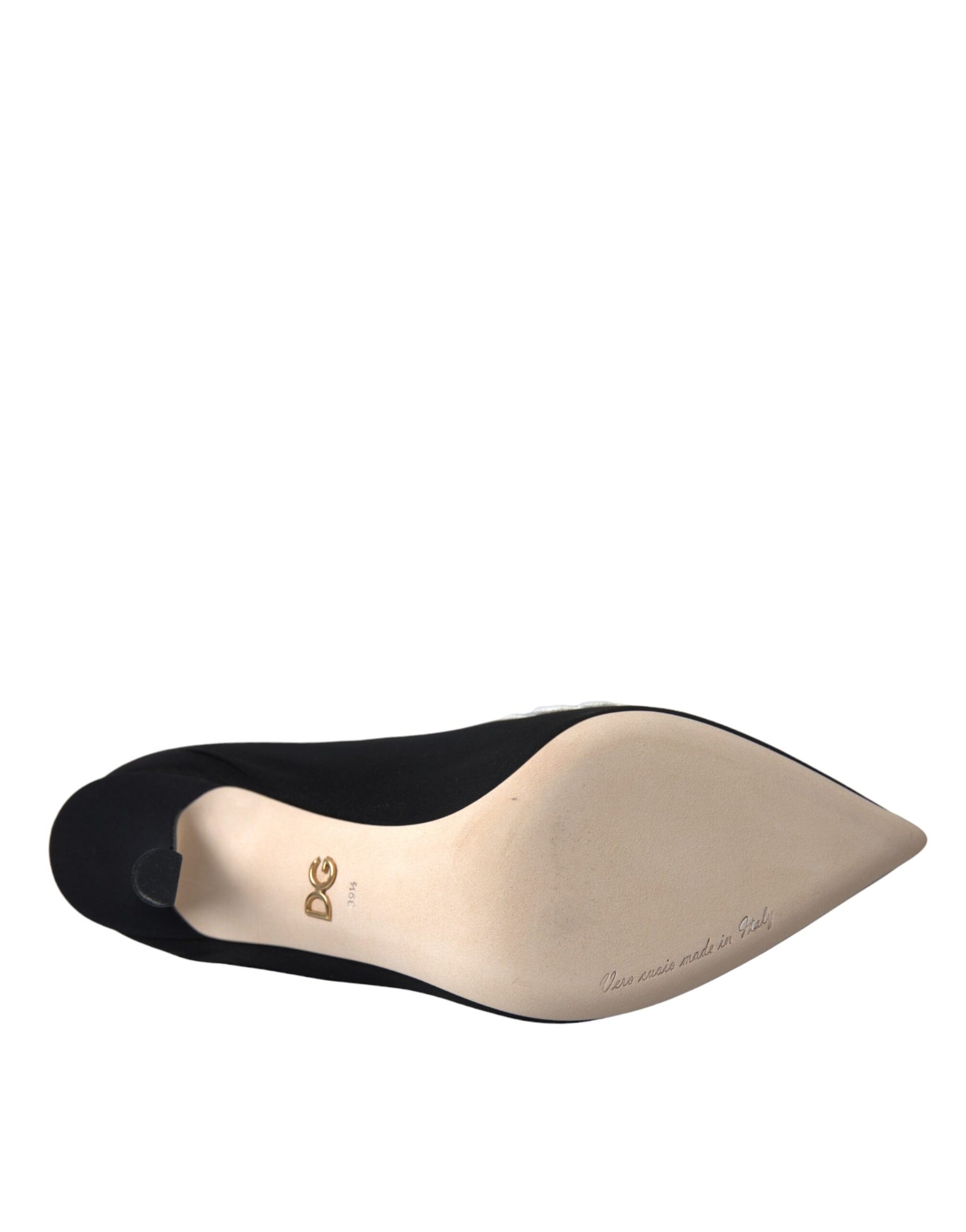 Dolce & Gabbana Black White Embroidery Slip On Boots Shoes | Regal Royce