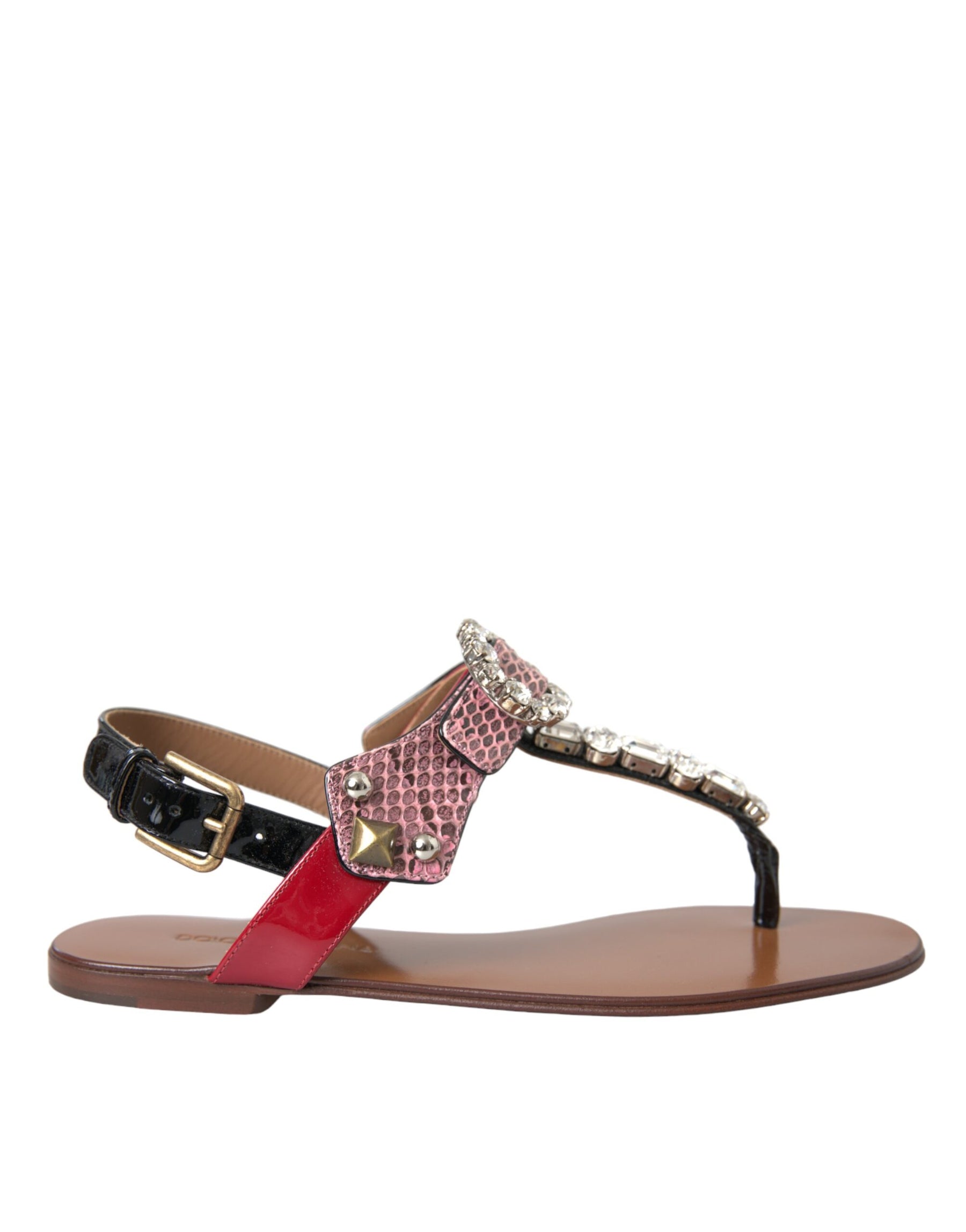 Dolce & Gabbana Multicolor Crystal Sandals Flip Flops Shoes | Regal Royce