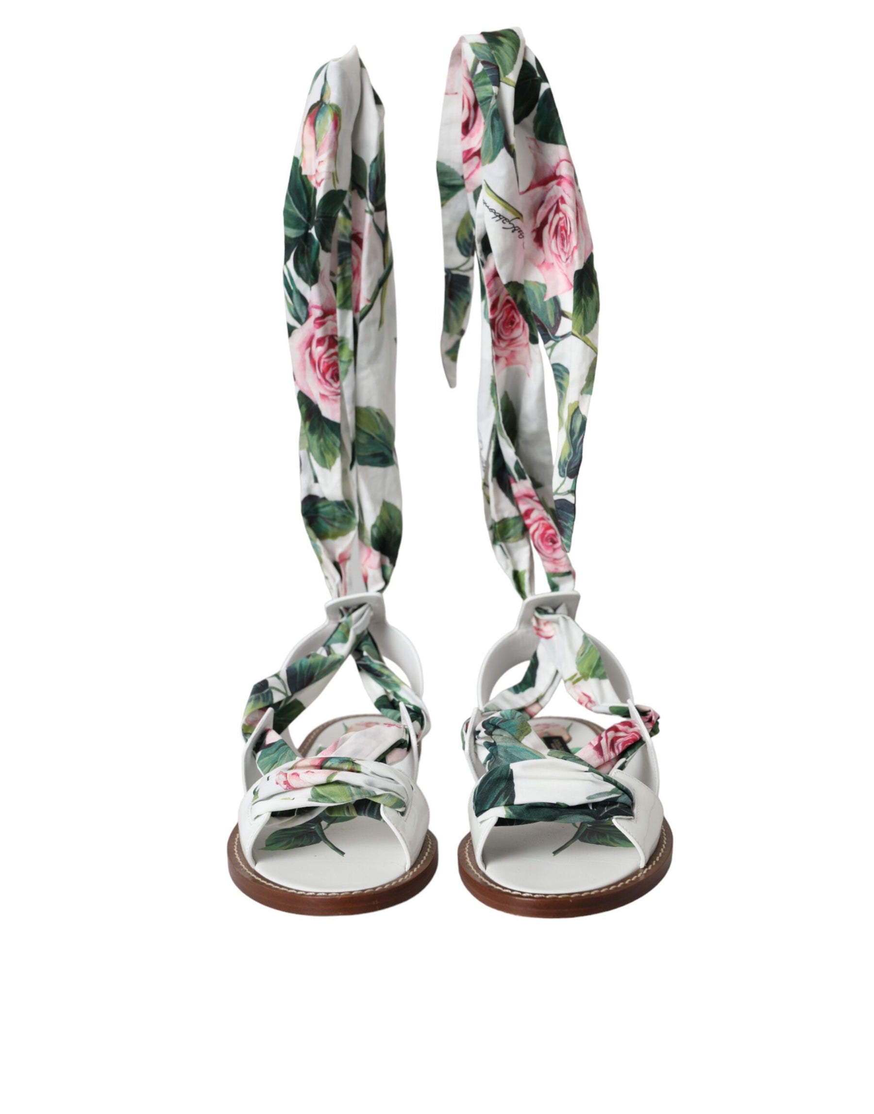 Dolce & Gabbana Multicolor Floral Print Ankle Wrap Sandals Shoes | Regal Royce