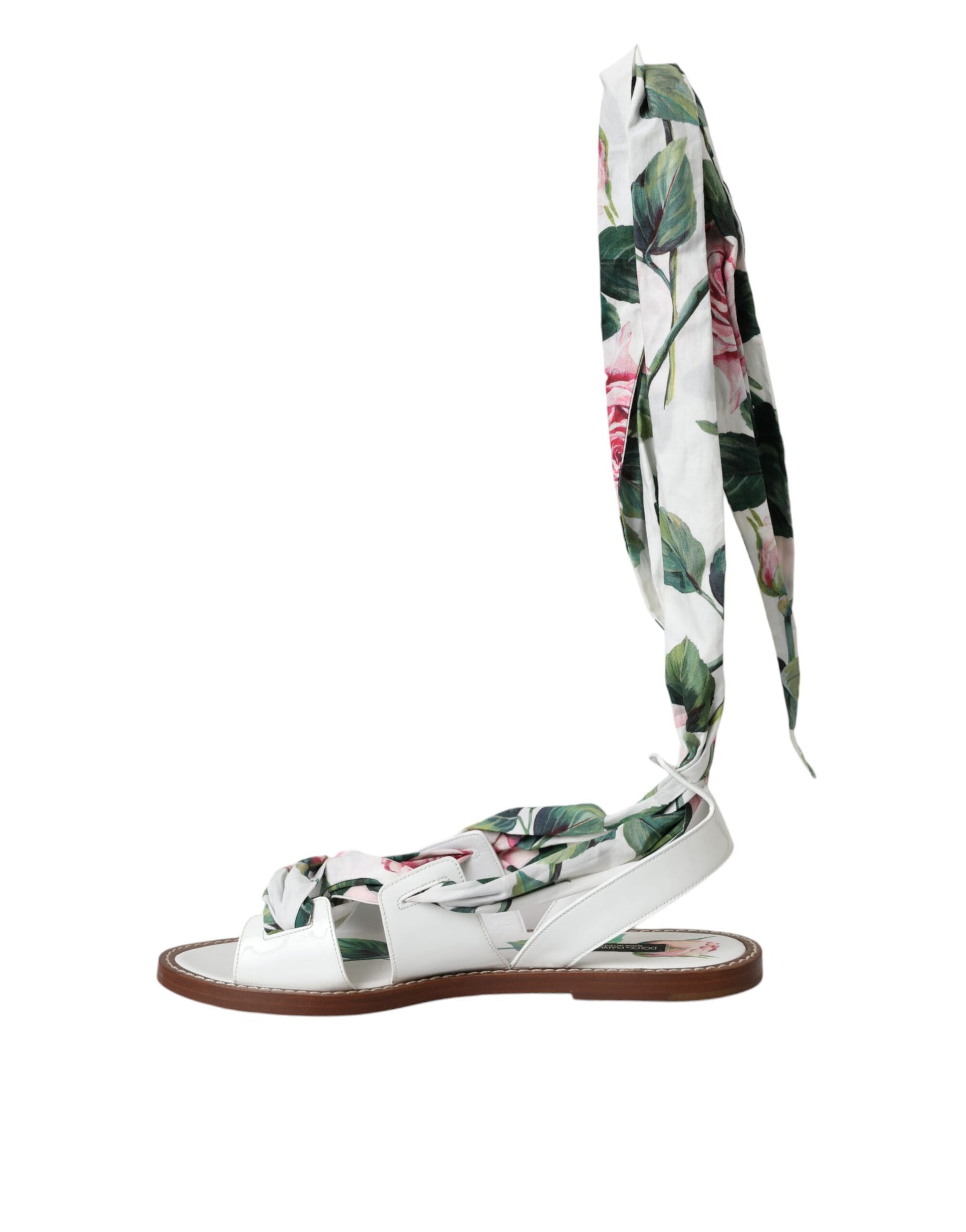 Dolce & Gabbana Multicolor Floral Print Ankle Wrap Sandals Shoes | Regal Royce