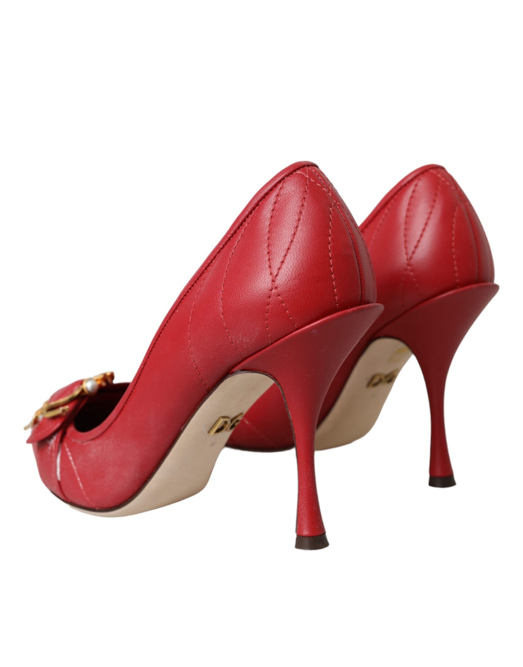 Dolce & Gabbana Red Devotion Leather Heels Pumps Shoes | Regal Royce
