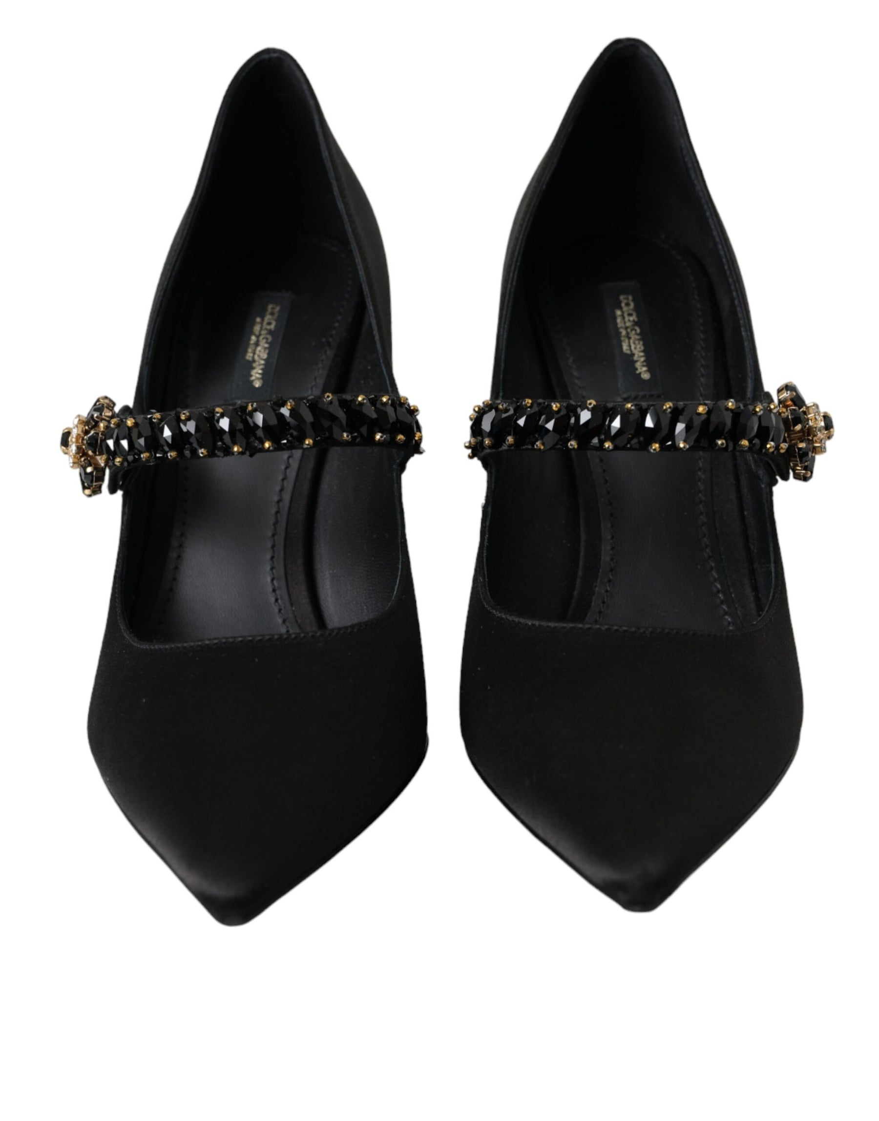 Dolce & Gabbana Black Mary Jane Crystal Heels Pumps Shoes | Regal Royce