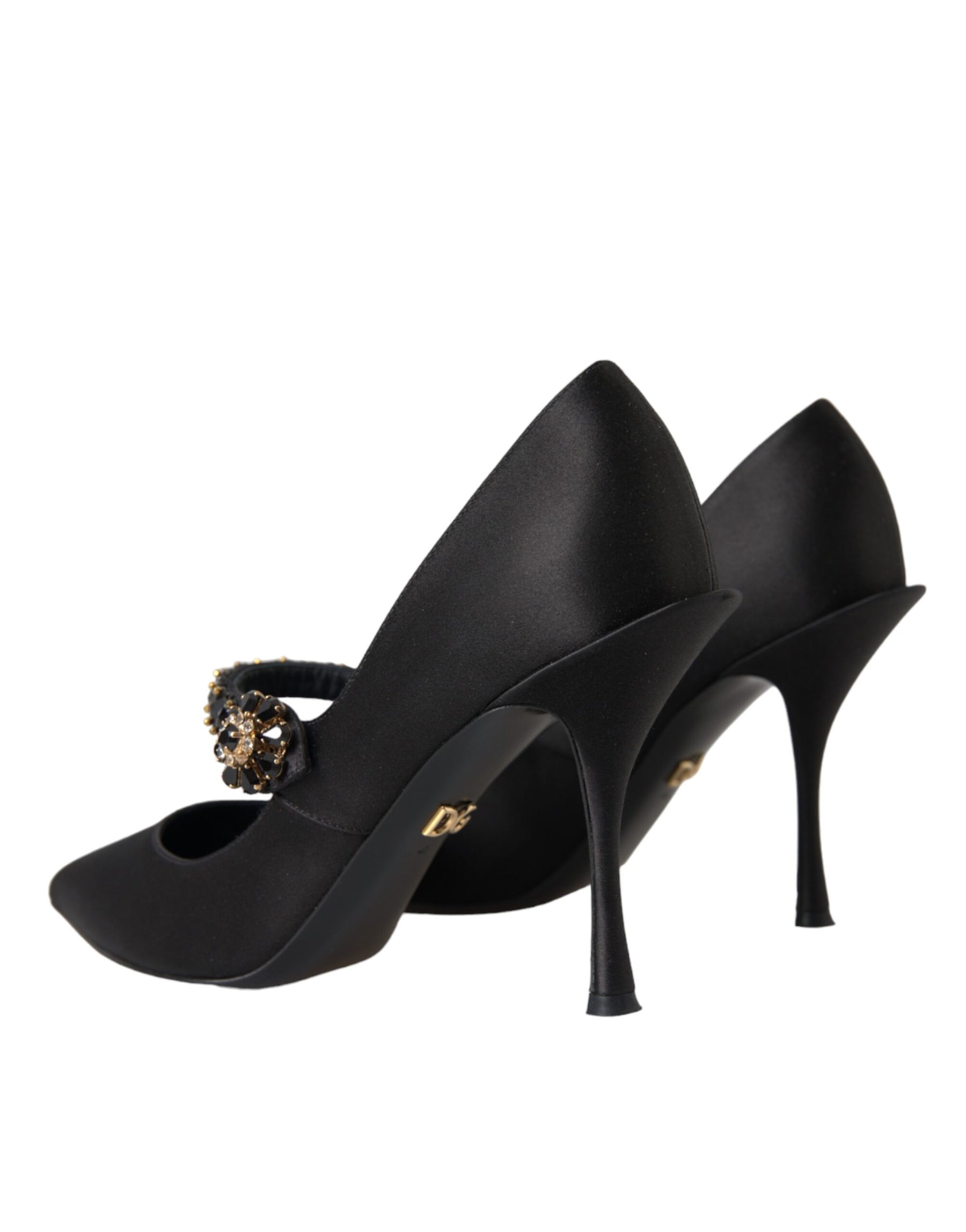 Dolce & Gabbana Black Mary Jane Crystal Heels Pumps Shoes | Regal Royce