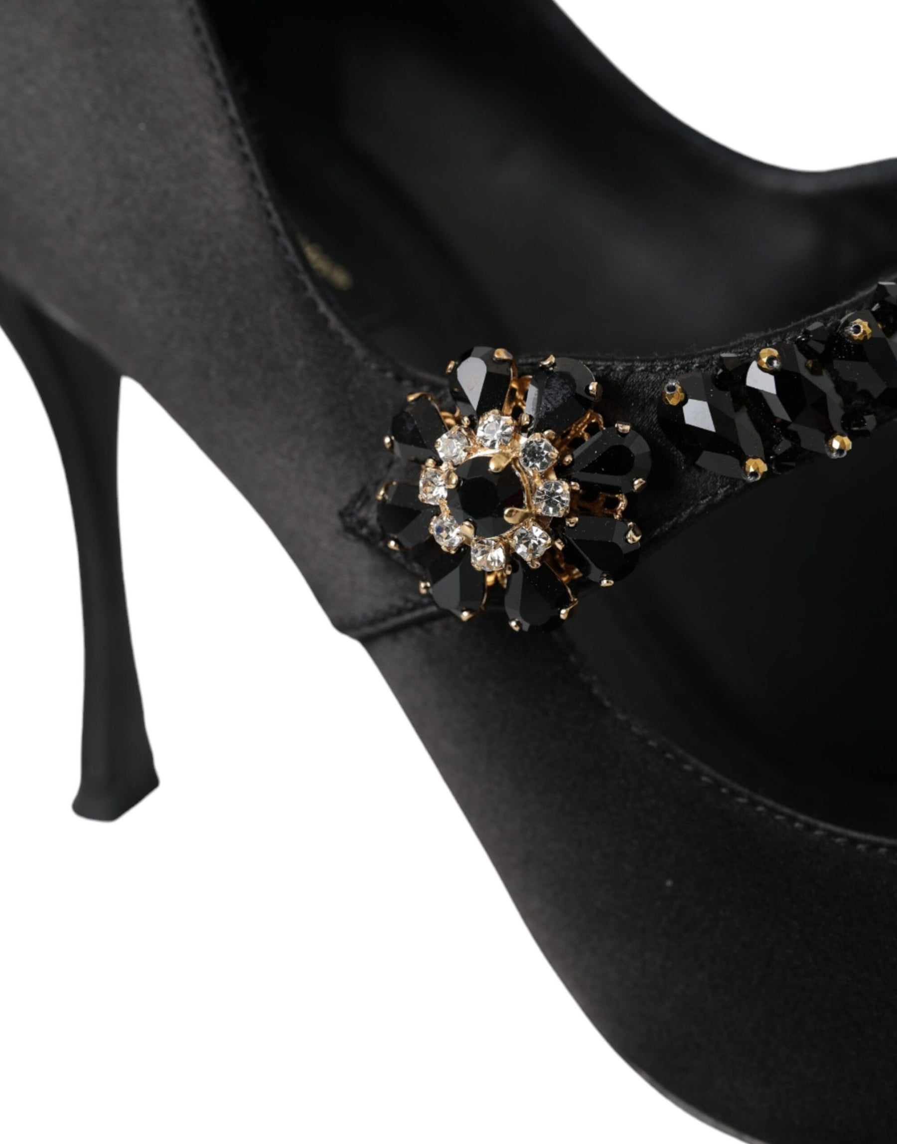 Dolce & Gabbana Black Mary Jane Crystal Heels Pumps Shoes | Regal Royce