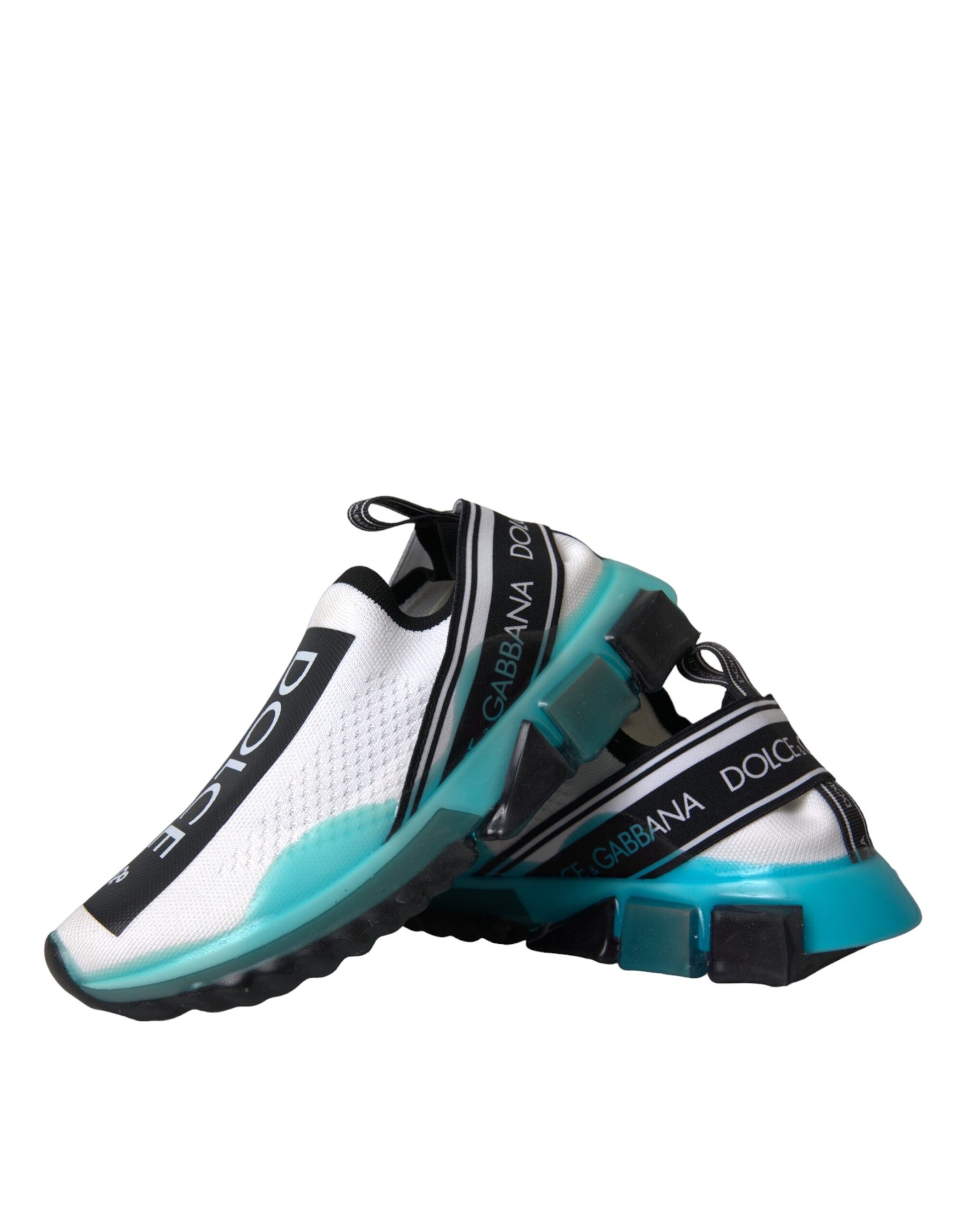 Dolce & Gabbana Black White Blue Slip On Sorrento Sneakers Shoes | Regal Royce