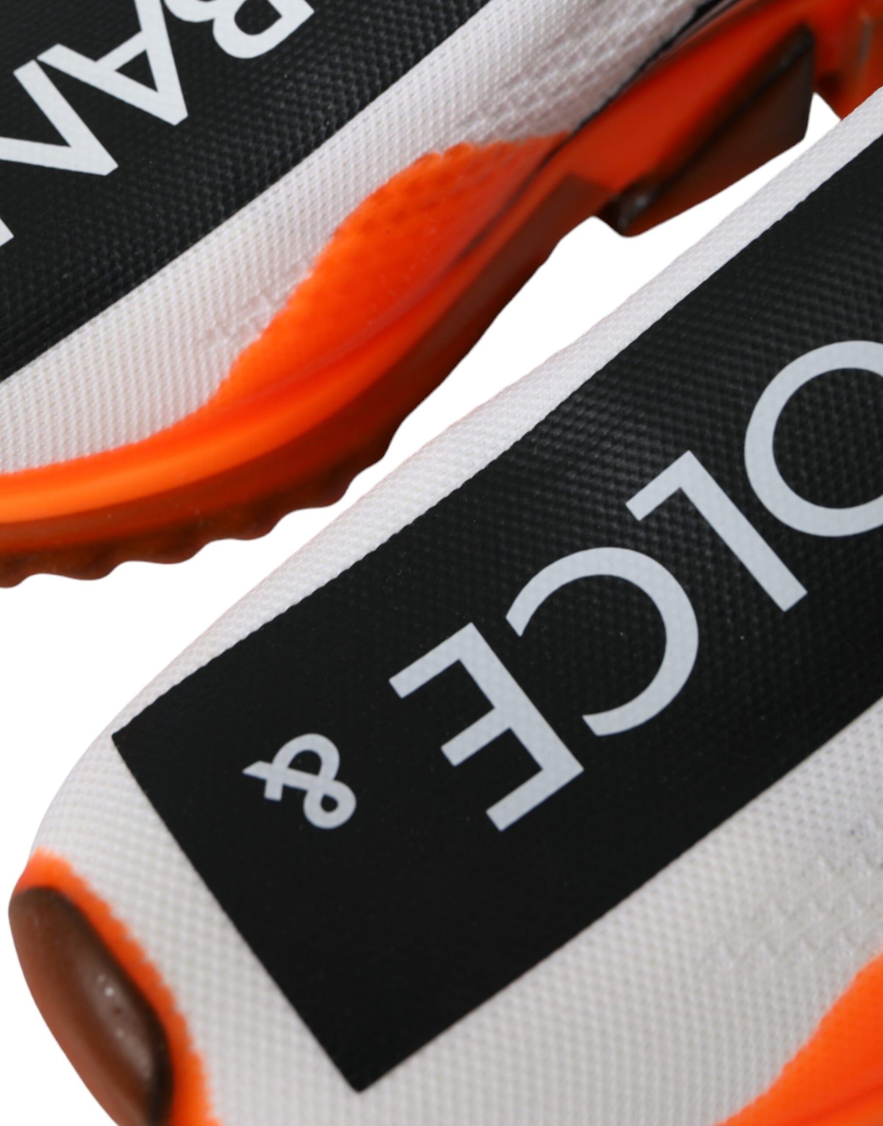 Dolce & Gabbana Black White Orange Slip On Sorrento Sneakers Shoes | Regal Royce