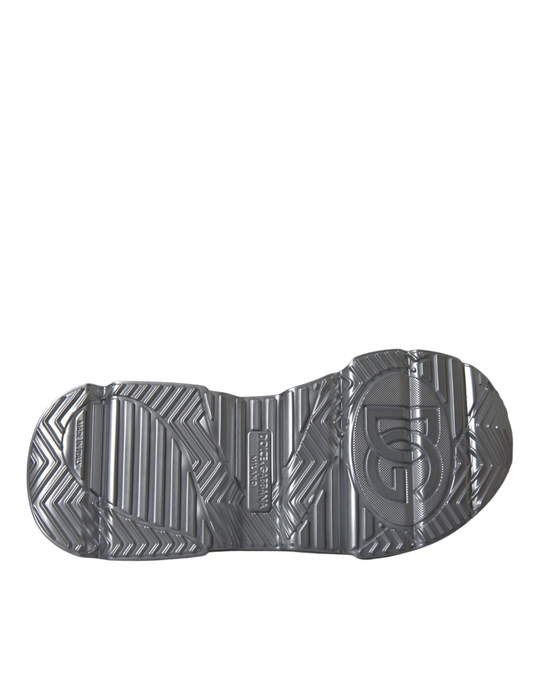 Dolce & Gabbana Silver Iridescent DAYMASTER Leather Sneakers Shoes | Regal Royce