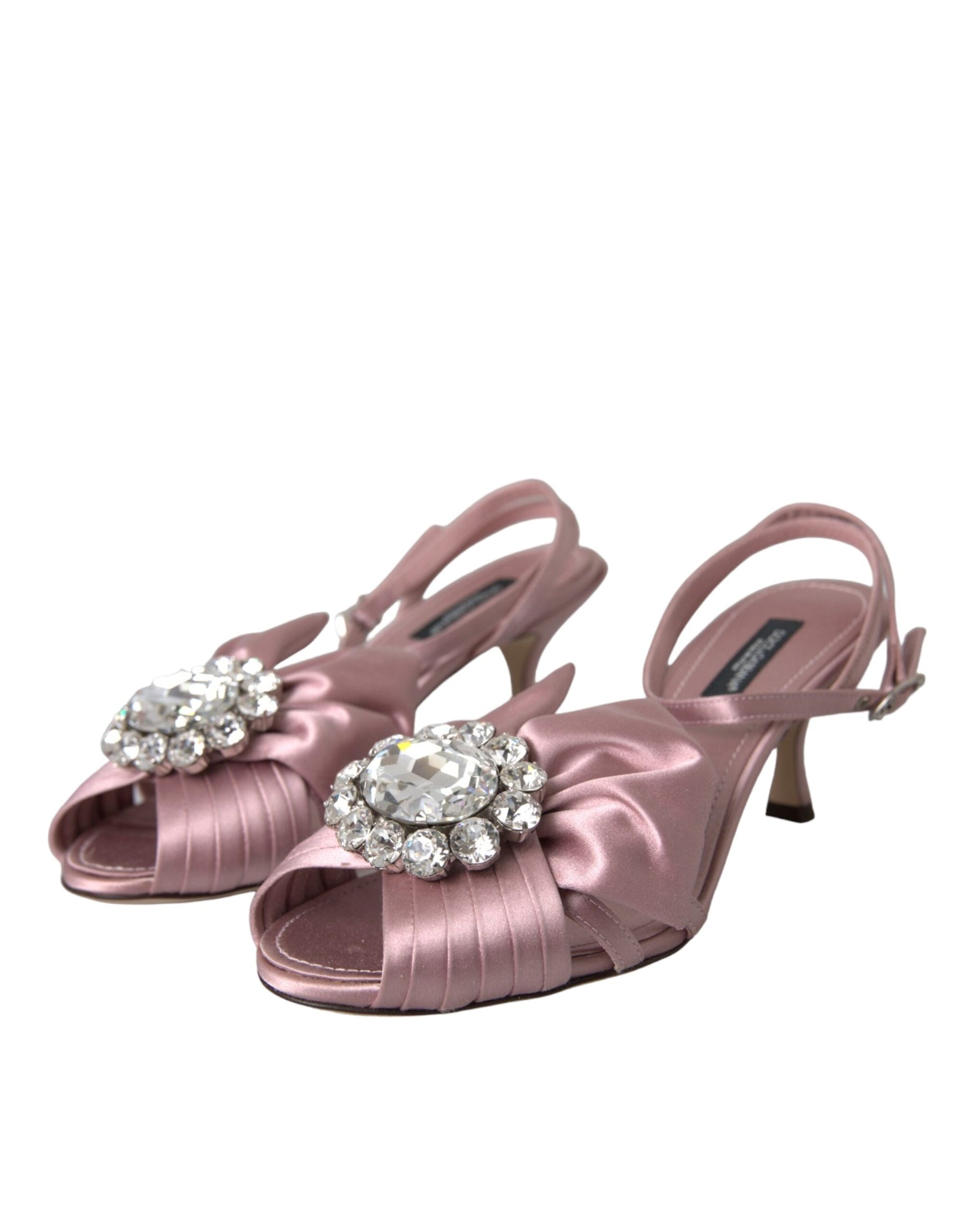 Dolce & Gabbana Pink Keira Crystal Heels Sandals Shoes | Regal Royce
