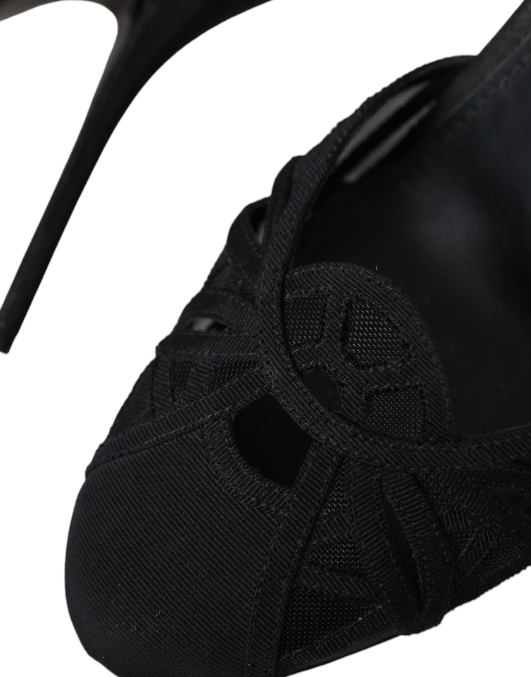 Dolce & Gabbana Black Mesh Ankle Strap Heels Sandals Shoes | Regal Royce