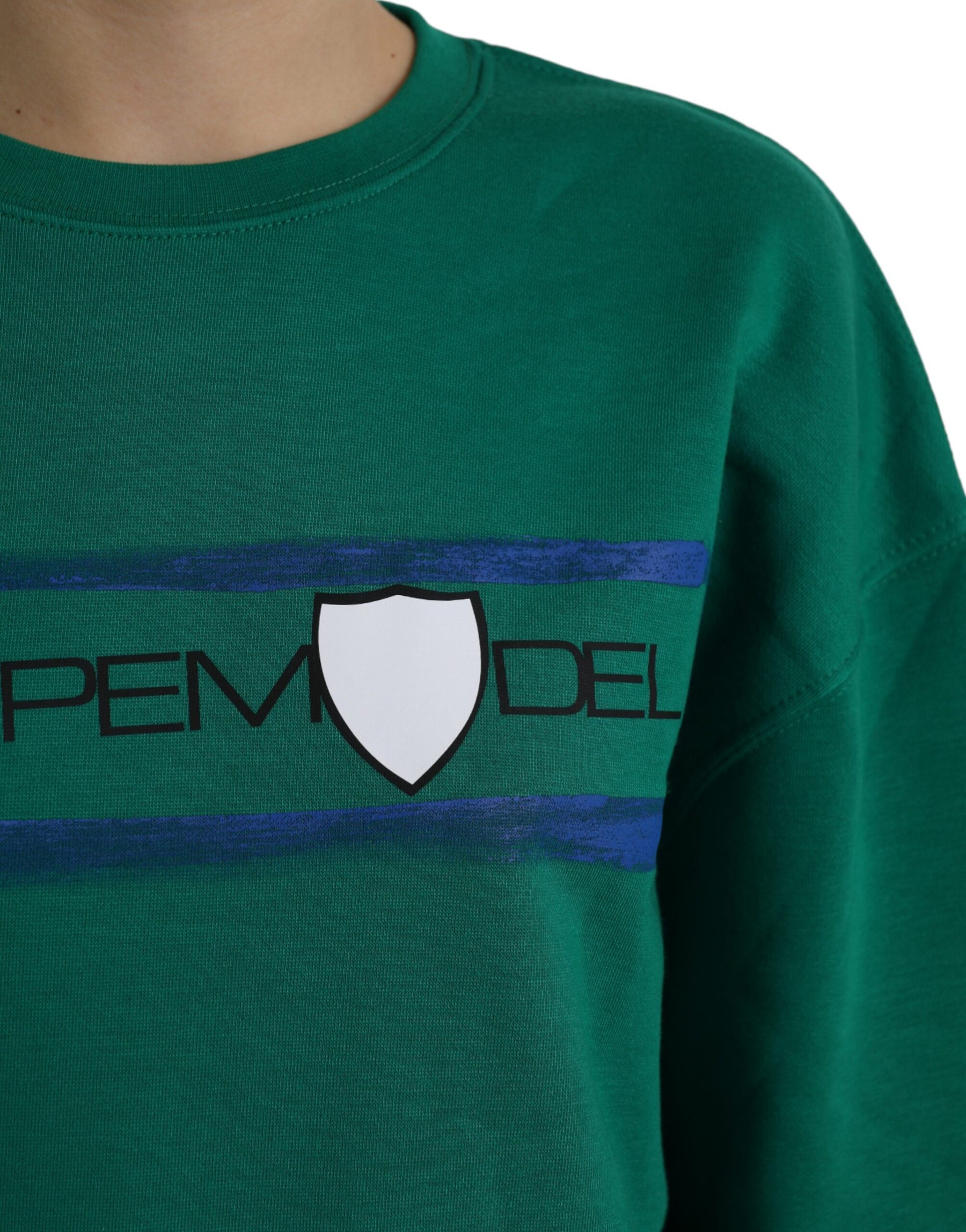 Philippe Model Green Cotton Logo Print Long Sleeves Pullover Sweater | Regal Royce