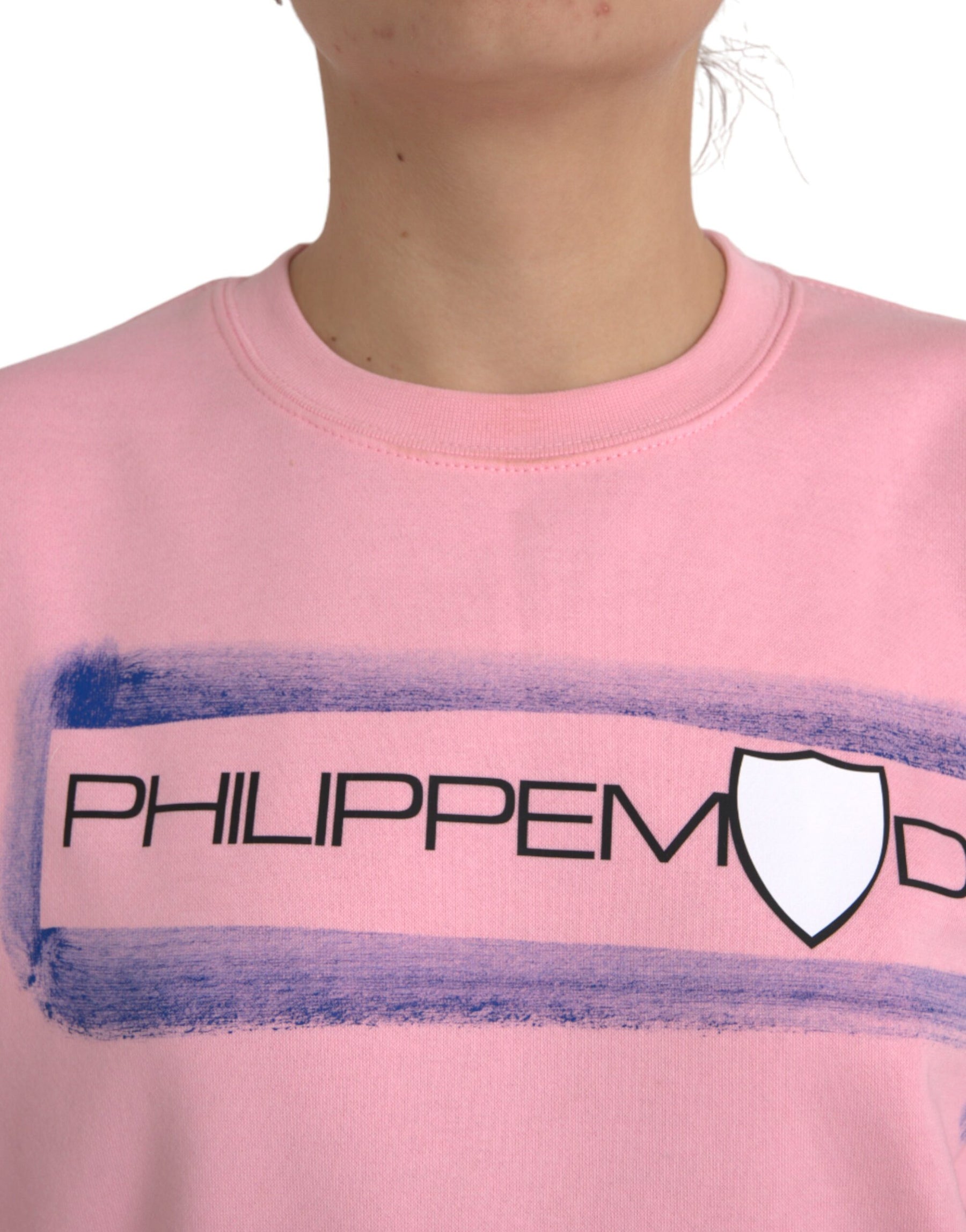 Philippe Model Pink Cotton Logo Print Long Sleeves Pullover Sweater | Regal Royce