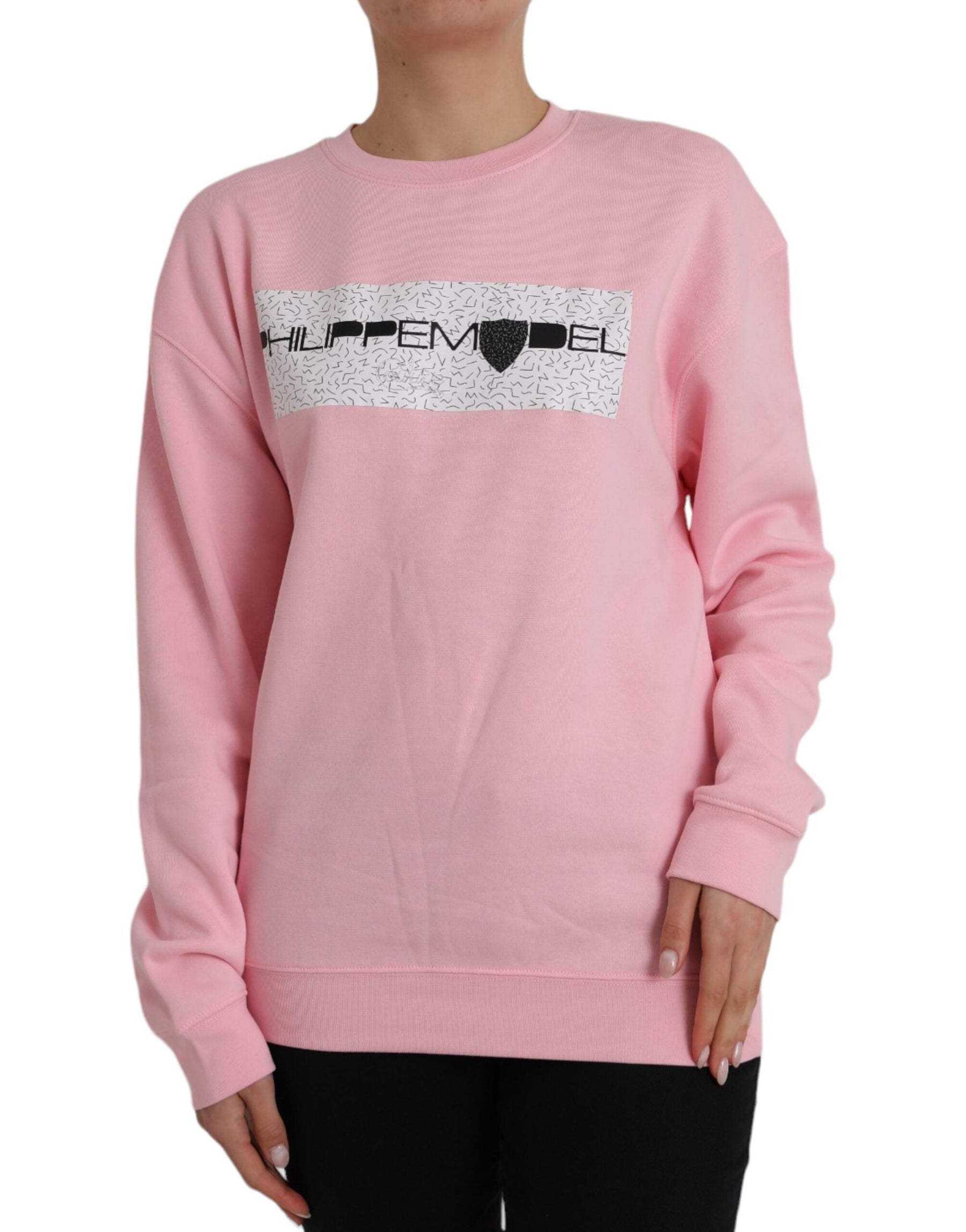 Philippe Model Pink Cotton Logo Long Sleeves Pullover Sweater | Regal Royce