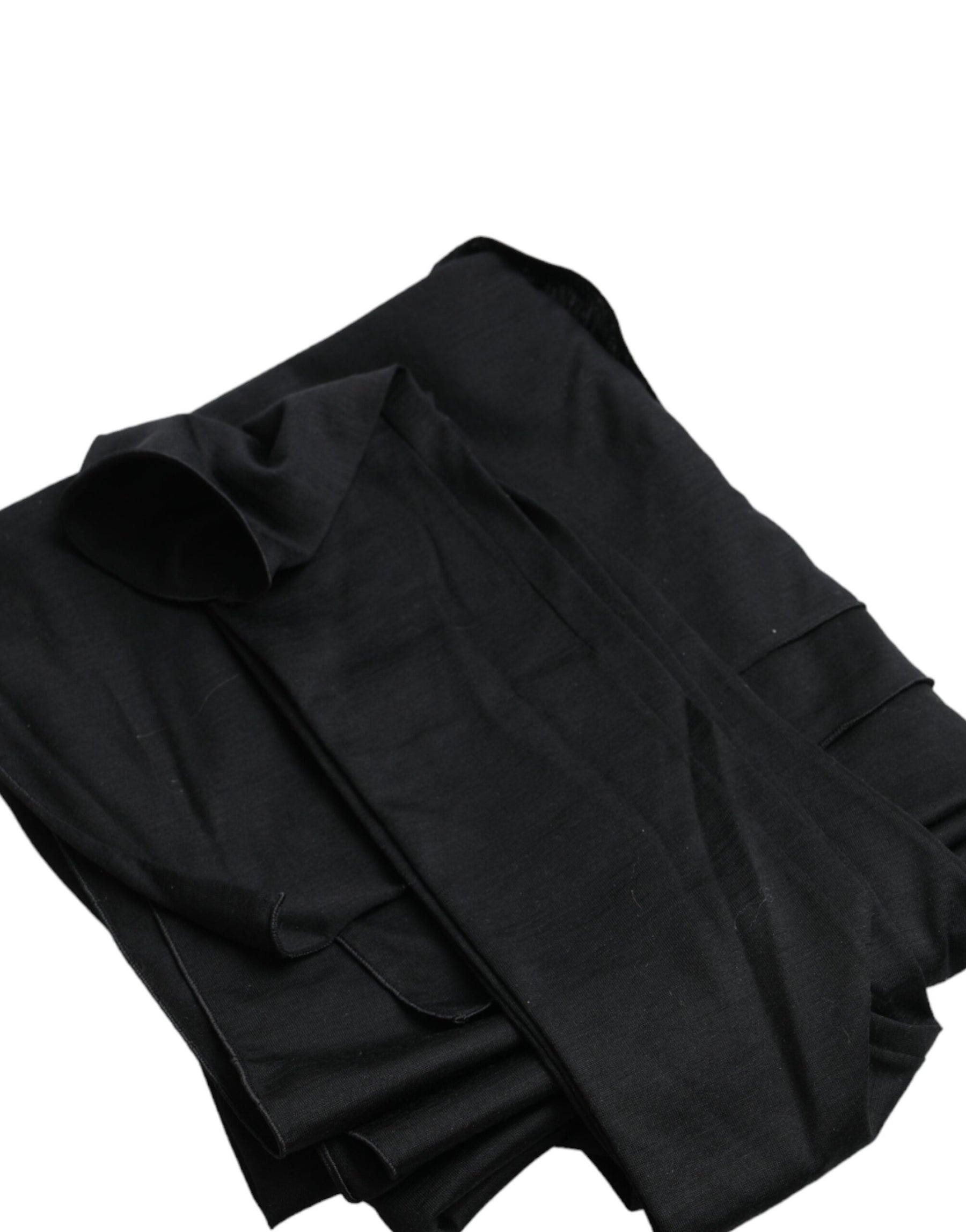 Dolce & Gabbana Black Wool Cutout Asymmetric Long Sleeve Top | Regal Royce