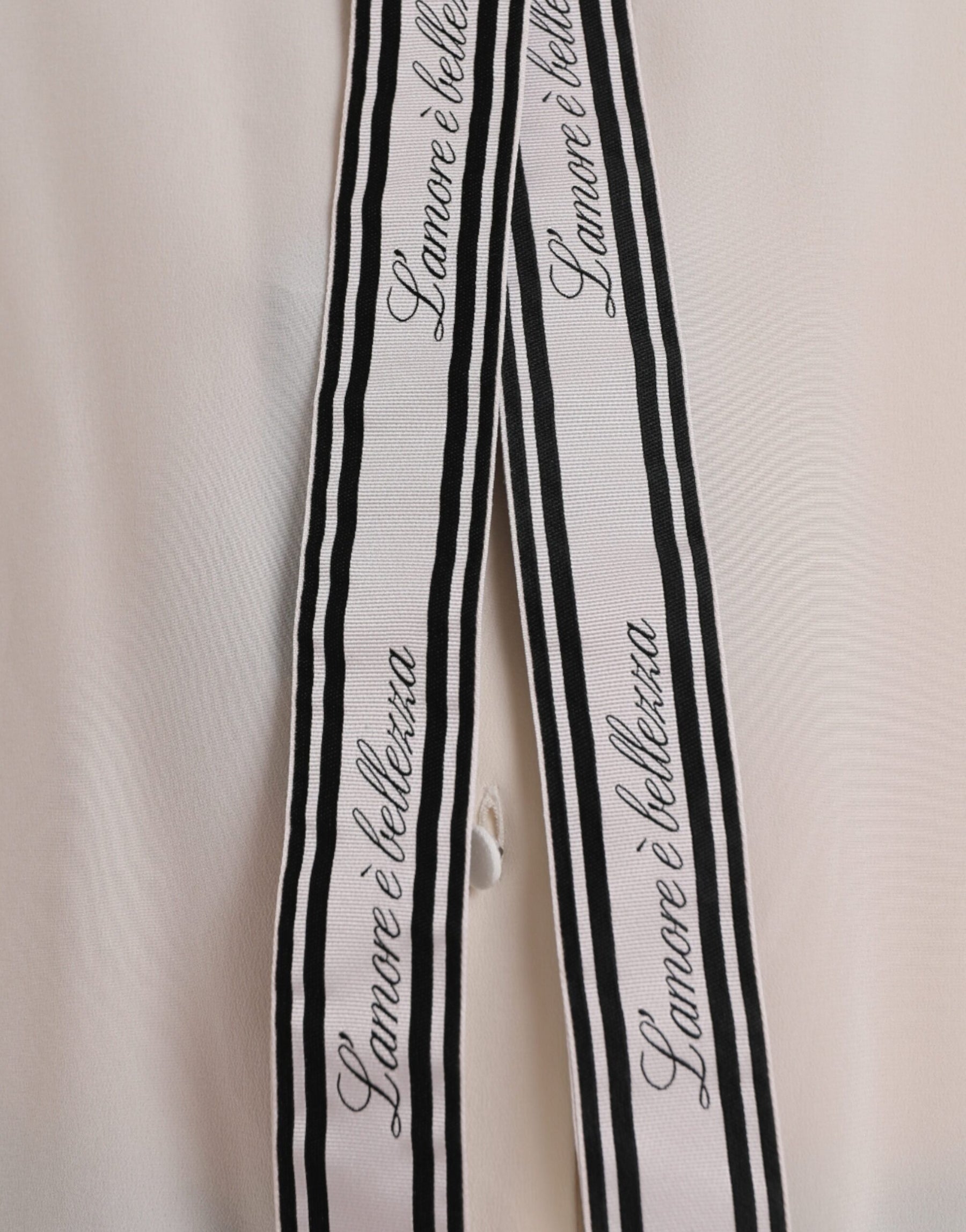 Dolce & Gabbana Off White Long Sleeve Button Down Blouse Top | Regal Royce