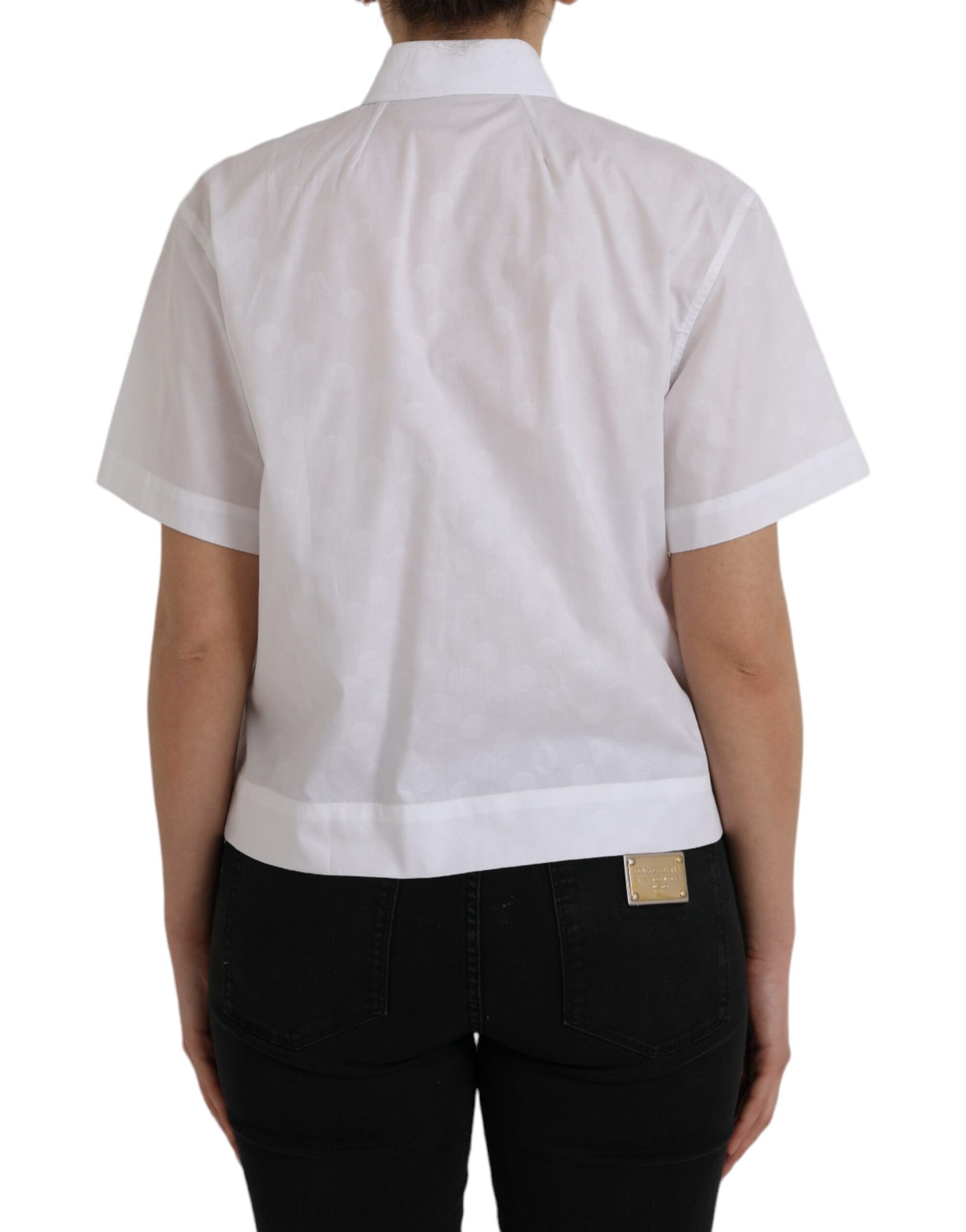 Dolce & Gabbana White Collared Short Sleeve Polo Shirt Top | Regal Royce
