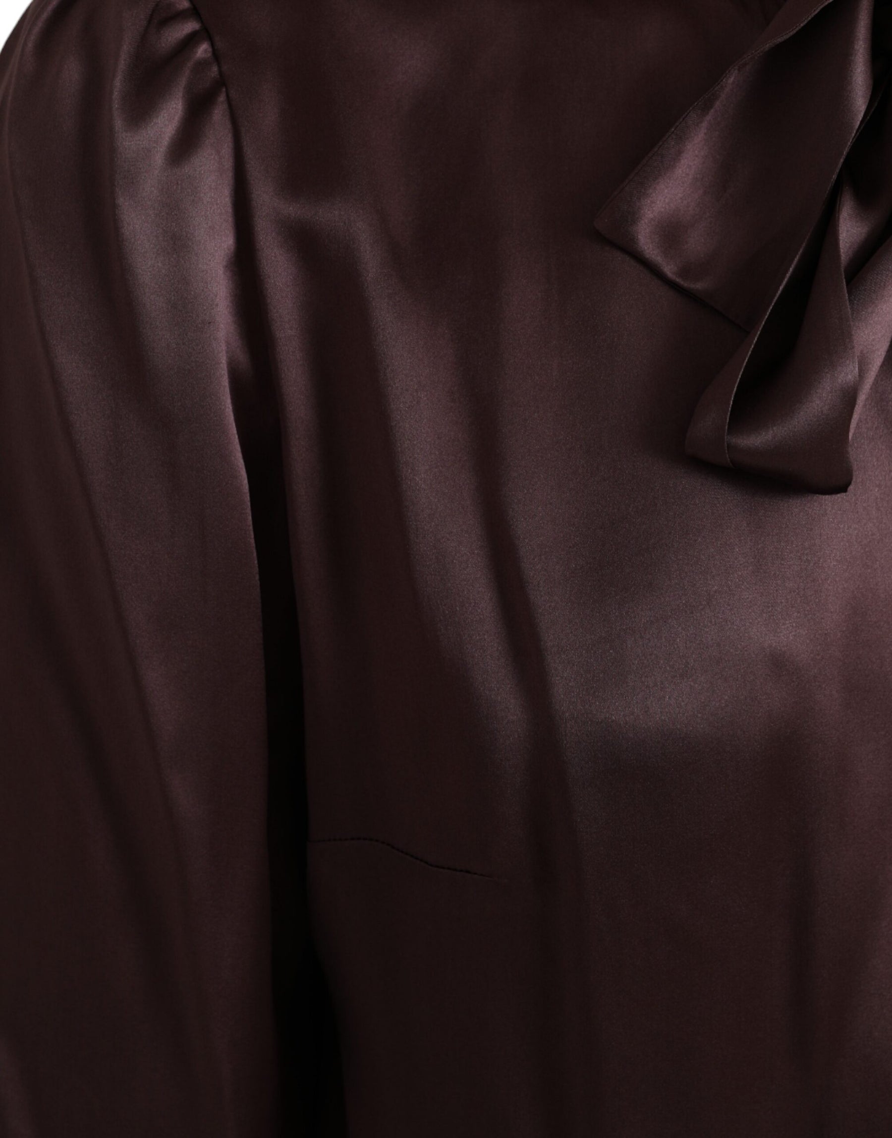 Dolce & Gabbana Brown Ascot Collar Long Sleeve Top Blouse | Regal Royce