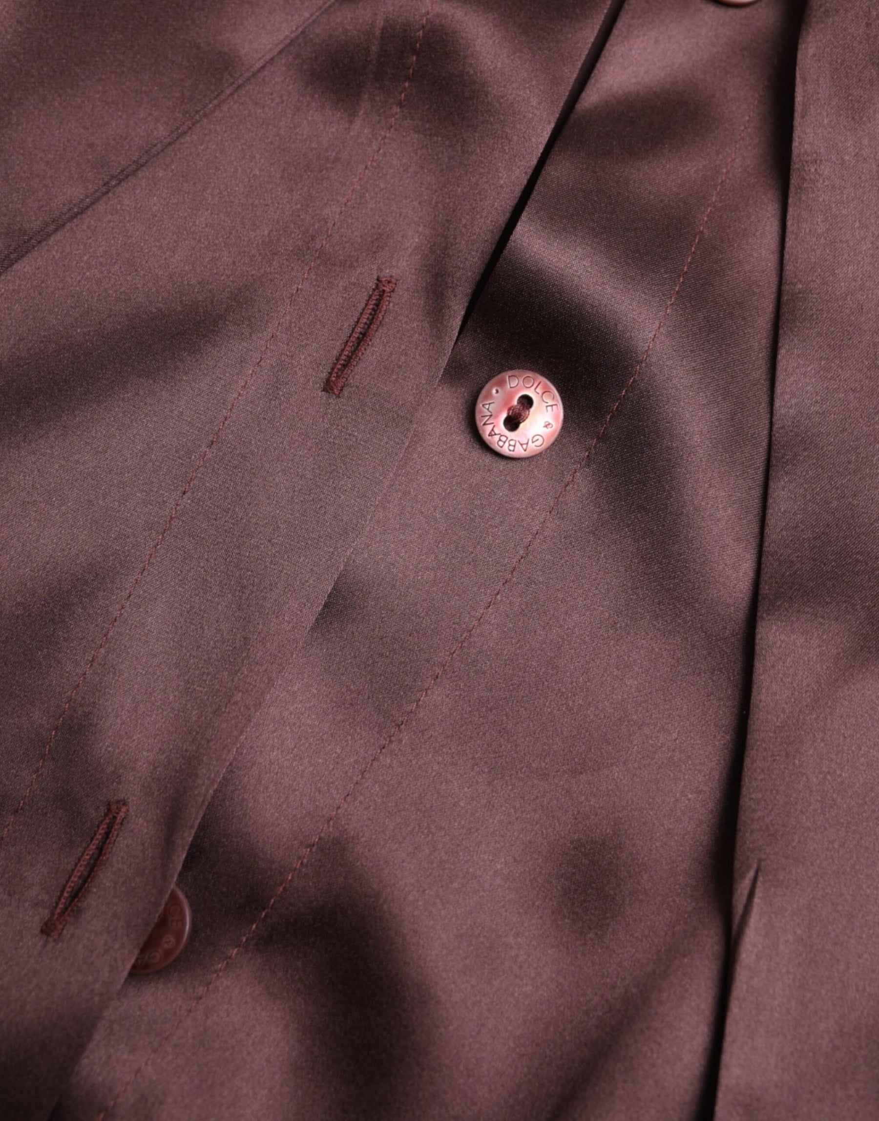 Dolce & Gabbana Brown Ascot Collar Long Sleeve Top Blouse | Regal Royce