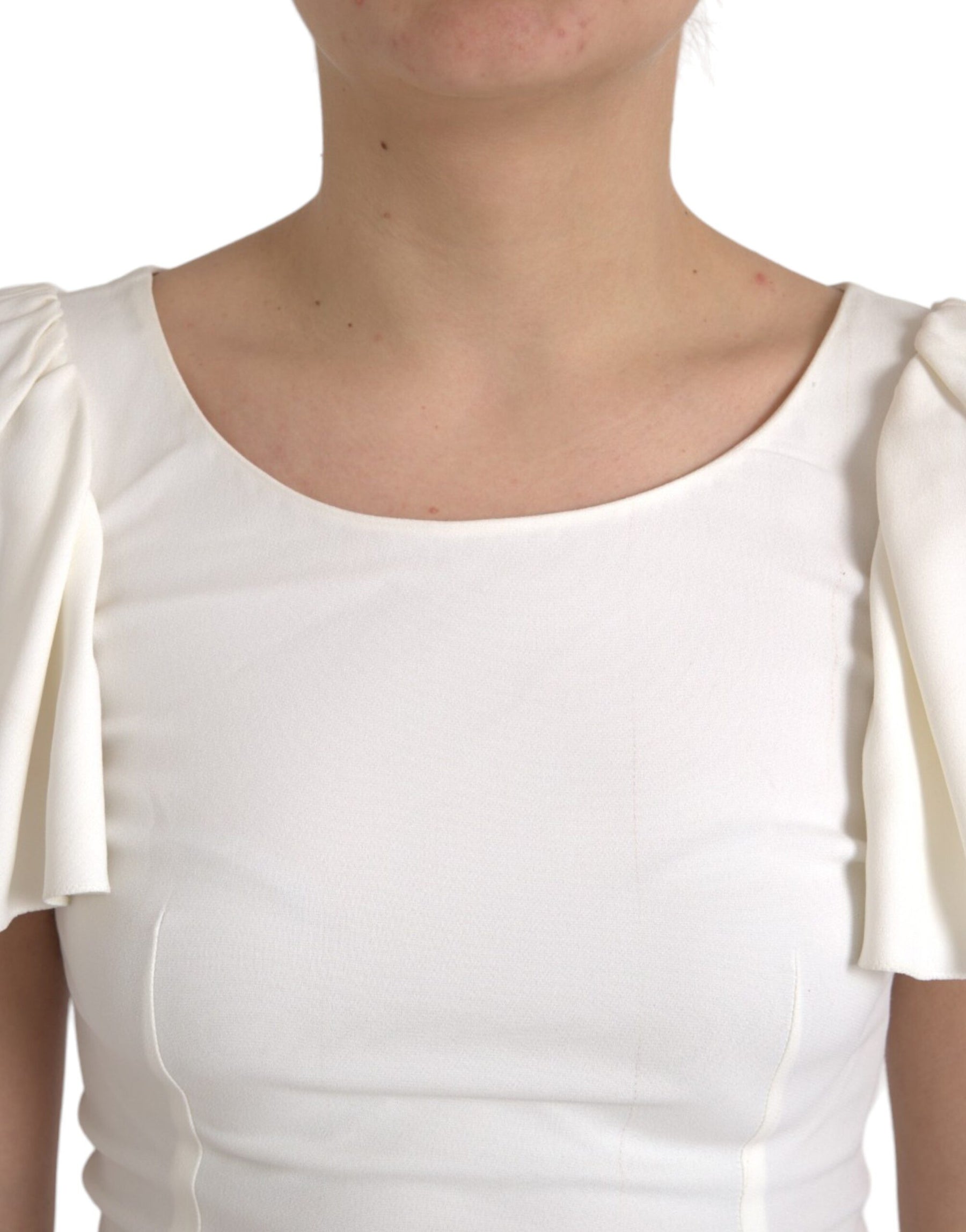 Dolce & Gabbana White Viscose Round Neck Short Sleeves Top | Regal Royce