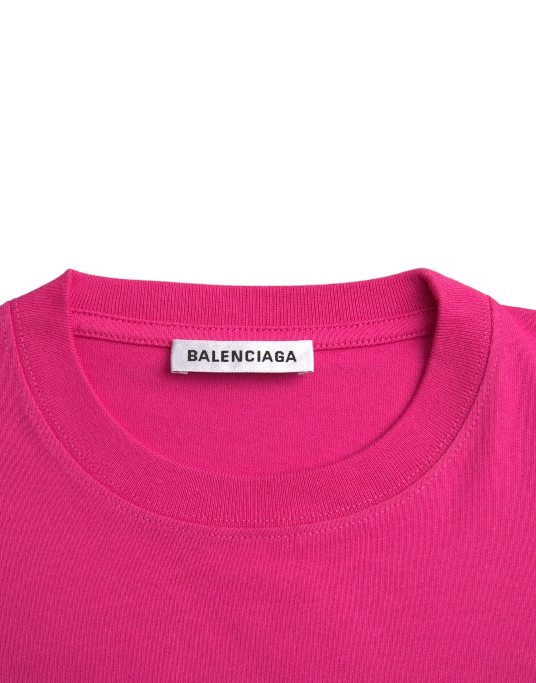 Balenciaga Pink Cotton Crew Neck Short Sleeves Tee T-shirt | Regal Royce