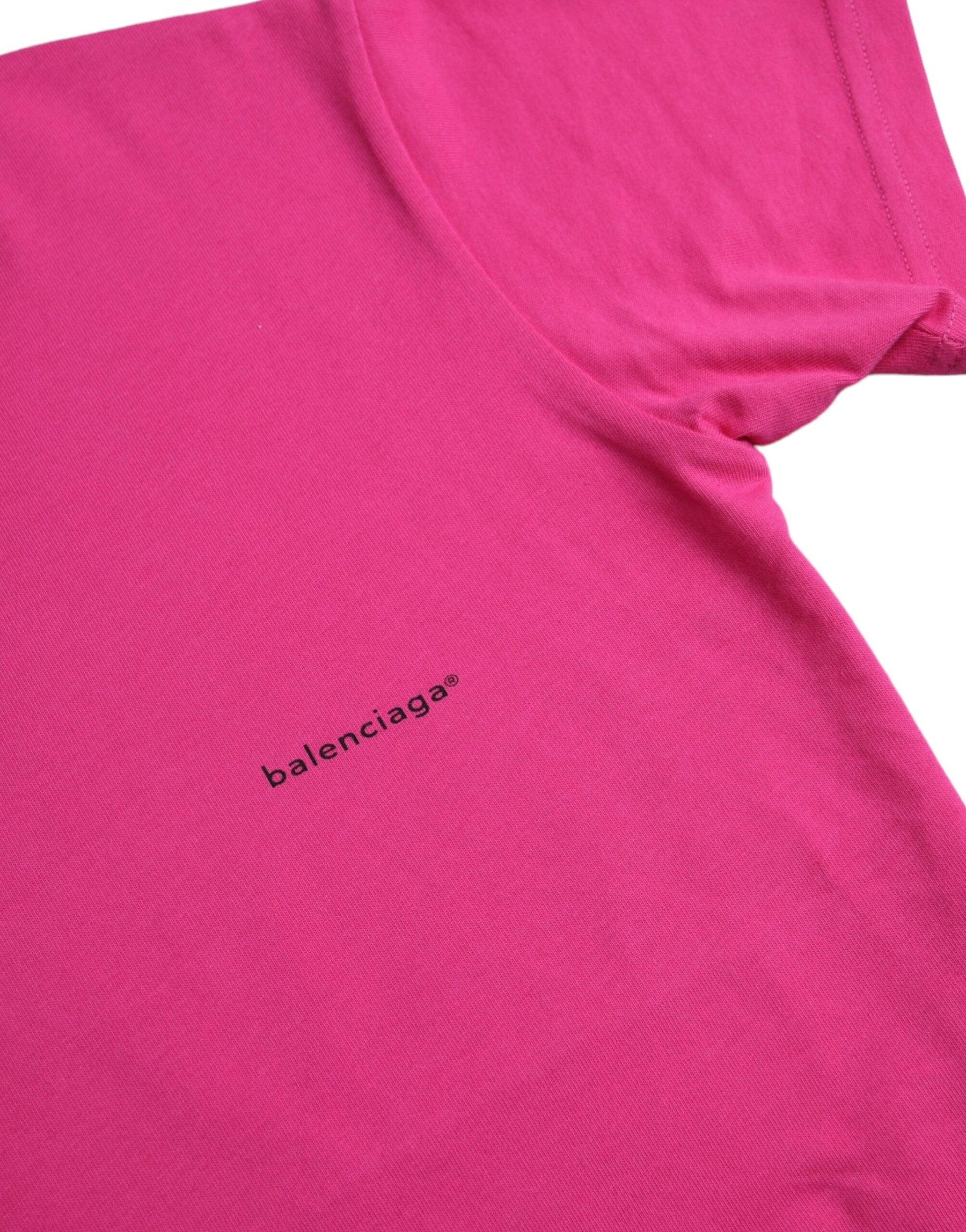 Balenciaga Pink Cotton Crew Neck Short Sleeves Tee T-shirt | Regal Royce