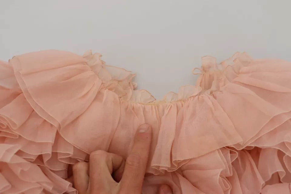 Dolce & Gabbana Pink Ruffles Long Sleeves Pullover Sweater | Regal Royce