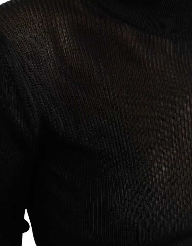 Dolce & Gabbana Black Viscose Turtle Neck Pullover Sweater | Regal Royce