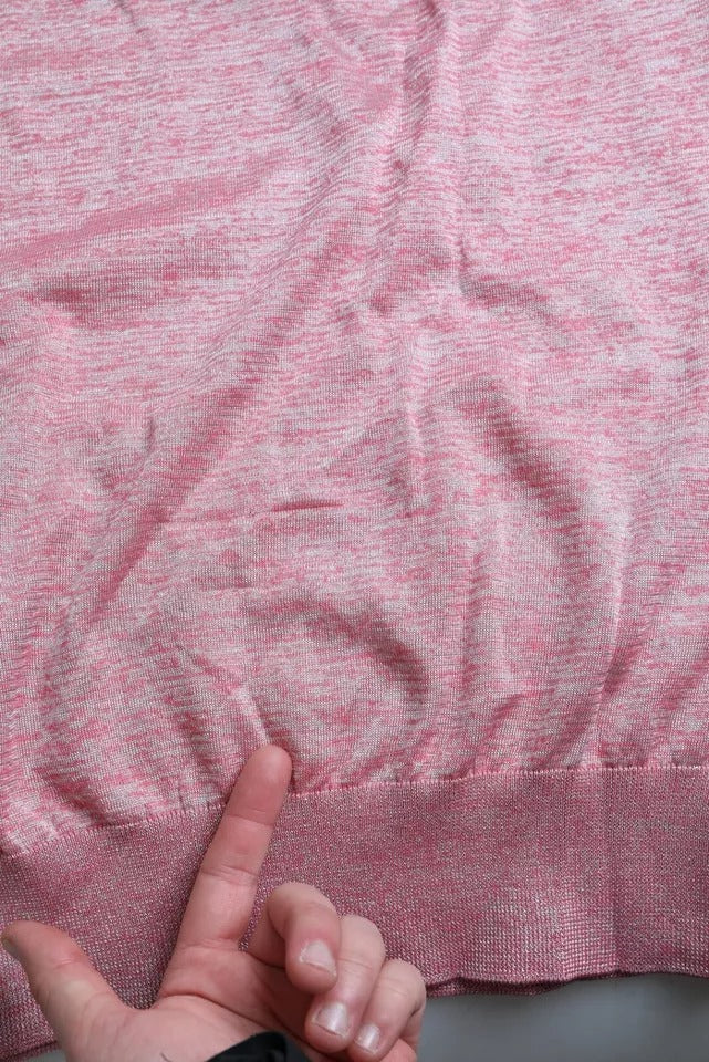 Dolce & Gabbana Pink Polyester Collared Men Pullover Sweater | Regal Royce