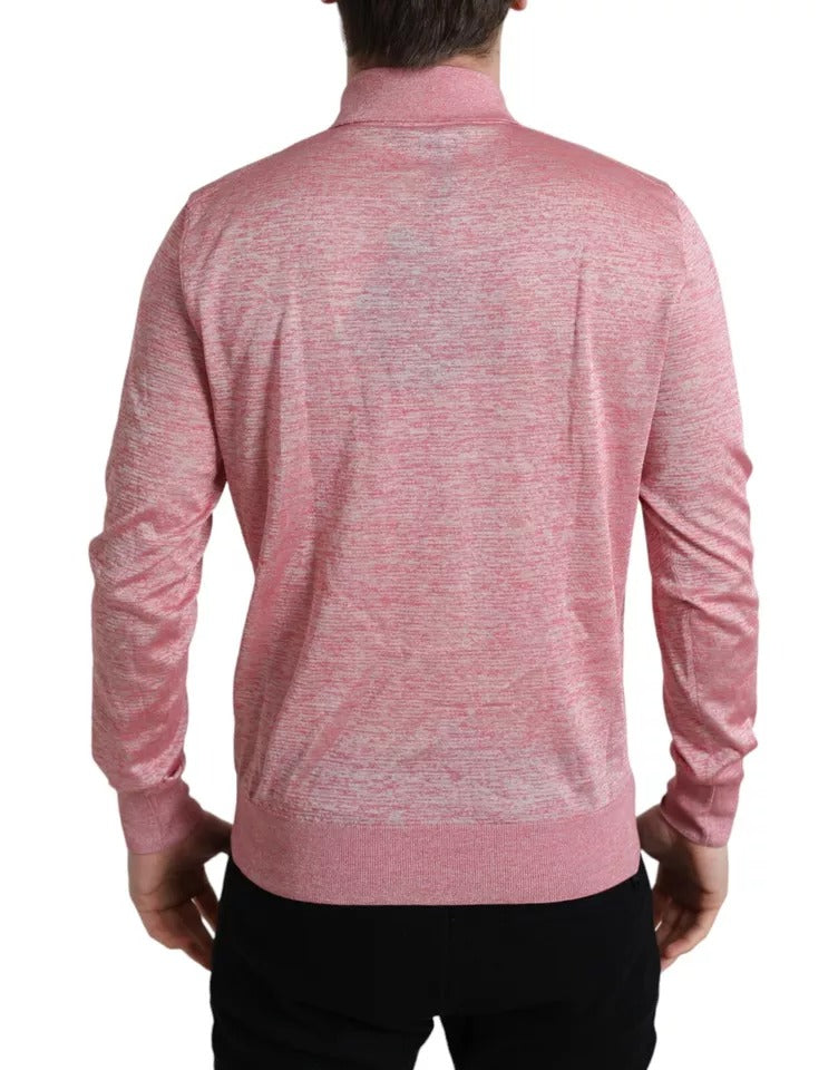 Dolce & Gabbana Pink Polyester Collared Men Pullover Sweater | Regal Royce