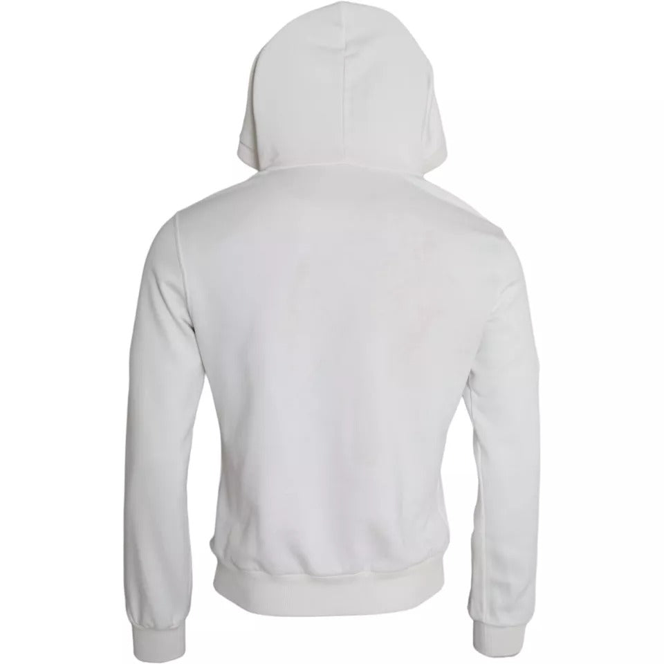 Dolce & Gabbana White Caesar Cotton Hooded Pullover Sweater | Regal Royce