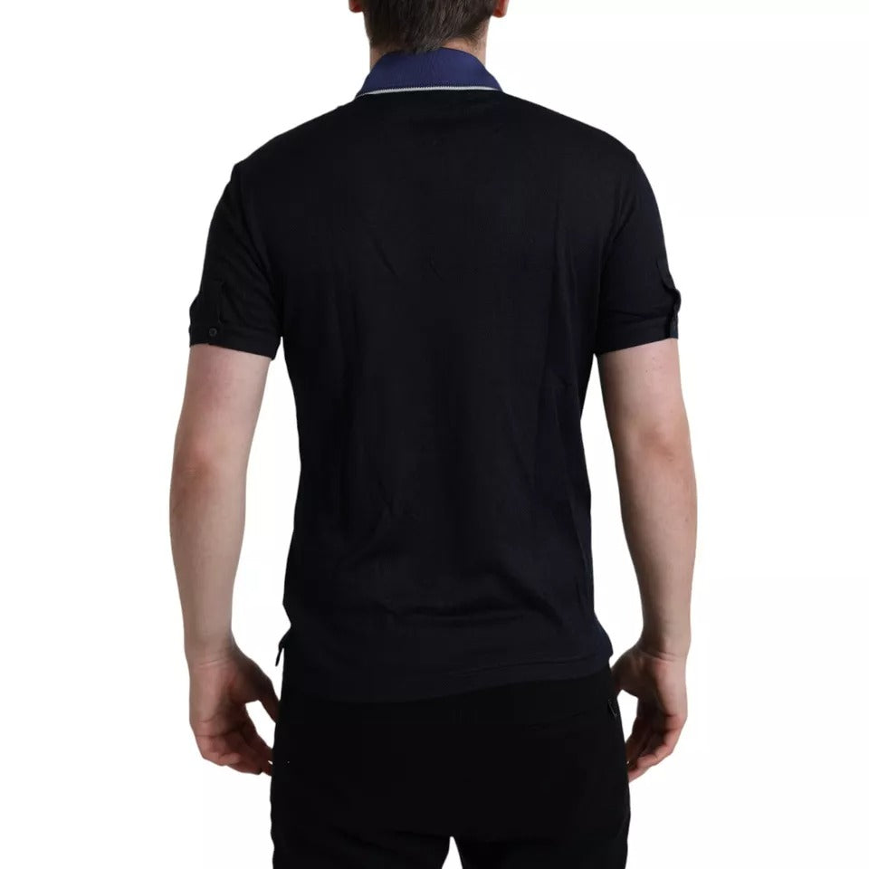 Dolce & Gabbana Navy Blue Collared Short Sleeve Polo T-shirt | Regal Royce