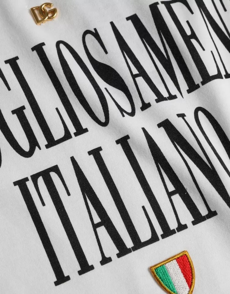 Dolce & Gabbana White Logo Cotton Round Neck Short Sleeves T-shirt | Regal Royce