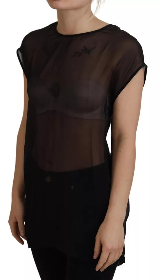 Dolce & Gabbana Black Mesh Transparent Blouse Pullover Top | Regal Royce