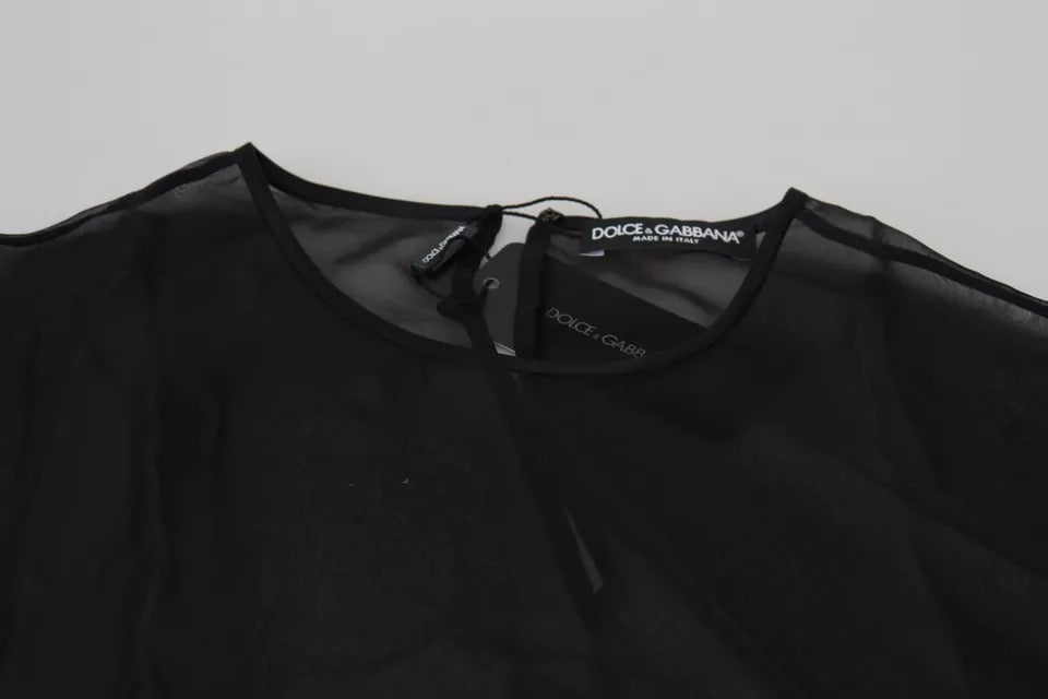 Dolce & Gabbana Black Mesh Transparent Blouse Pullover Top | Regal Royce