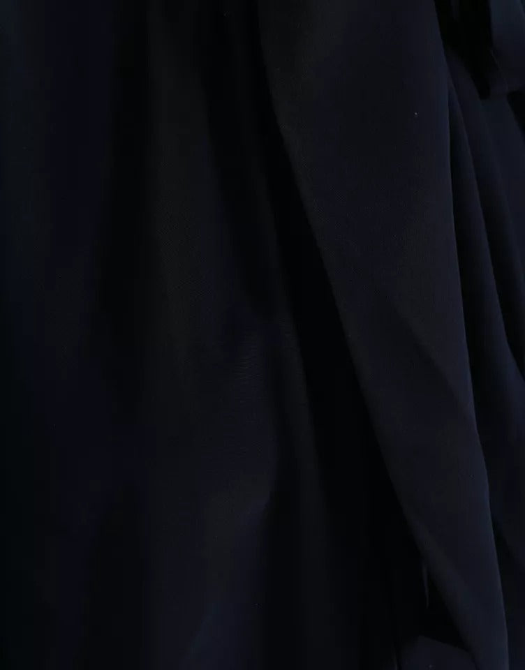 Dolce & Gabbana Blue Long Sleeves Ascot Collar Blouse Top | Regal Royce