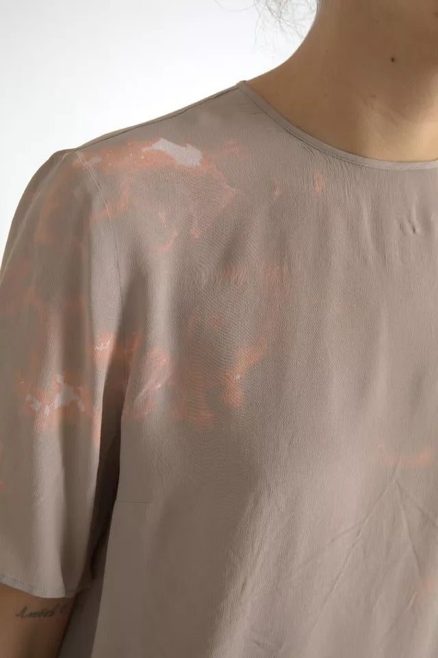 Dolce & Gabbana Brown Round Neck Short Sleeve Blouse Top | Regal Royce